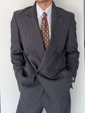 Yves Saint Laurent 1980s Peaked Lapel Double Breasted Lightweight Suit - Size S Jacket / 30" Waist