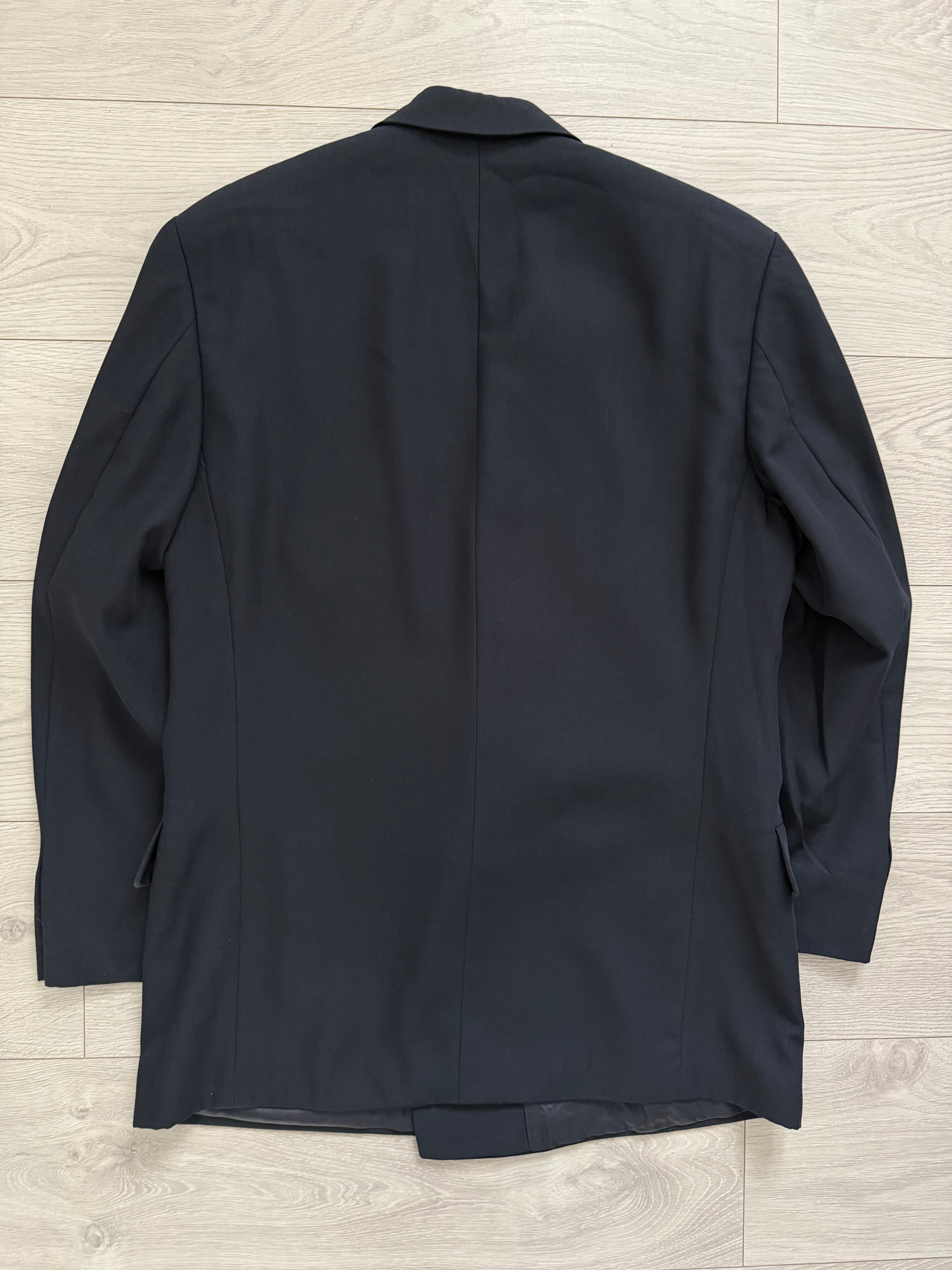 Hugo Boss 1980s 'Zeus' Peaked Lapel Double Breasted Pleated Wool Draped Suit - Size S Jacket / 30" Waist