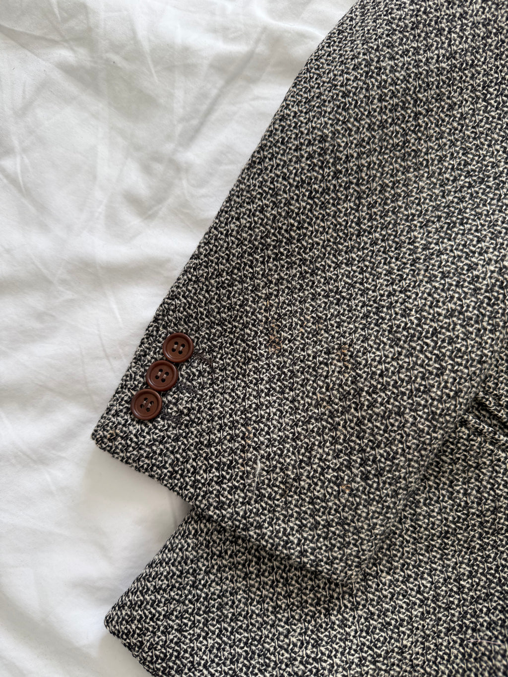Giorgio Armani 1990s Black Label Peaked Lapel Double Breasted Textured Wool Sport Jacket Blazer - Size M