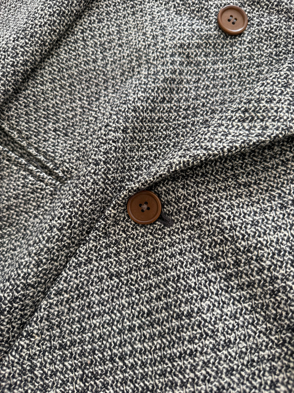 Giorgio Armani 1990s Black Label Peaked Lapel Double Breasted Textured Wool Sport Jacket Blazer - Size M