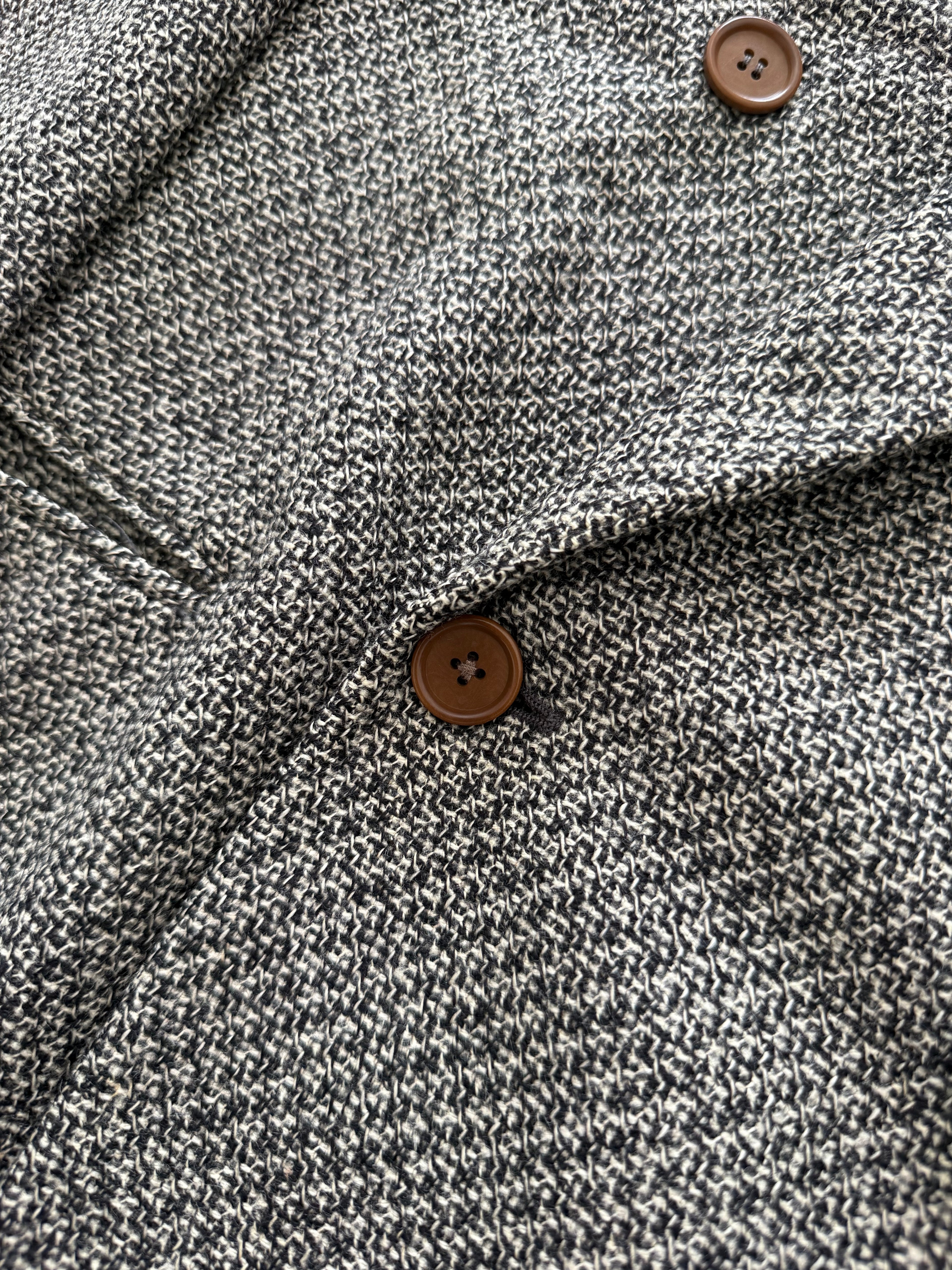 Giorgio Armani 1990s Black Label Peaked Lapel Double Breasted Textured Wool Sport Jacket Blazer - Size M
