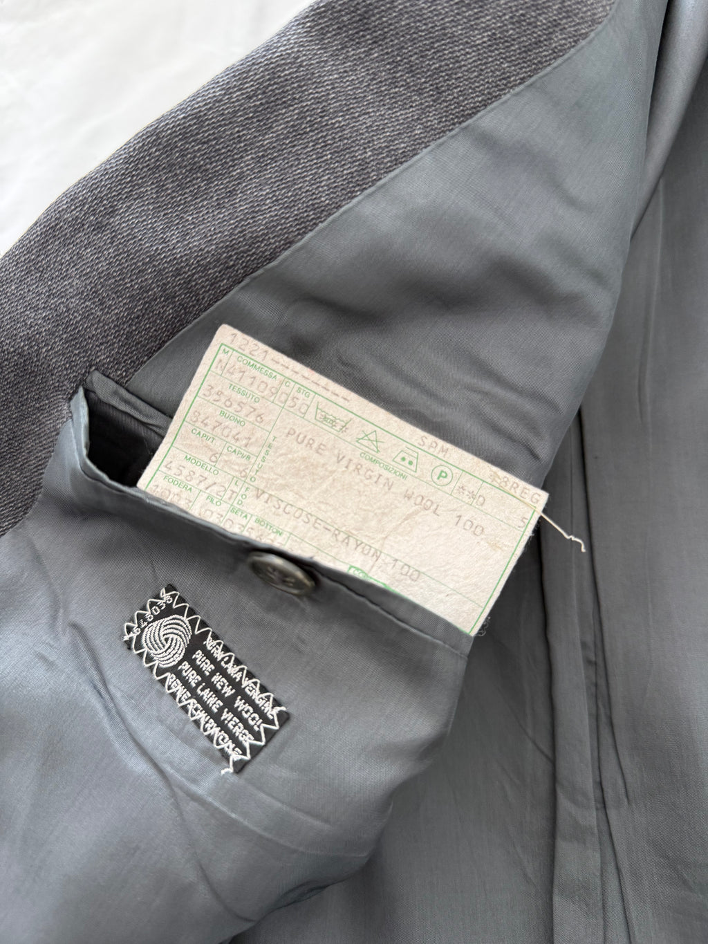 Giorgio Armani 1980s Mainline Peaked Lapel Double Breasted Grey Wool Sport Jacket Blazer - Size M