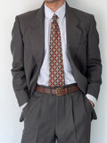 Givenchy 1980s 2B Pleated Wool Striped Suit - Size M Jacket / 32" Waist