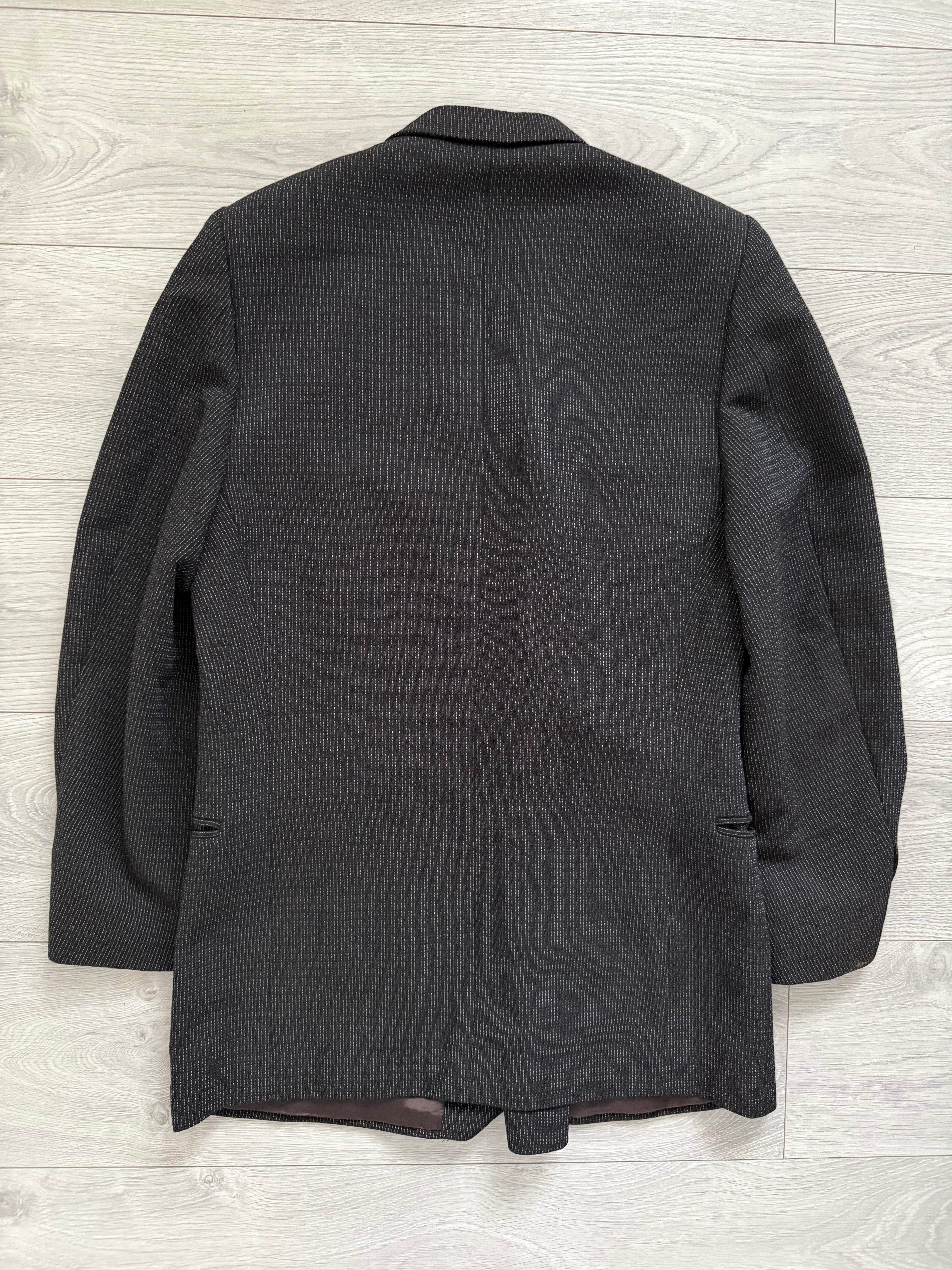 Verri Uomo Armani 1990s Peaked Lapel Double Breasted 6B Wool Textured Brown Suit - Size S Jacket / 32" Waist
