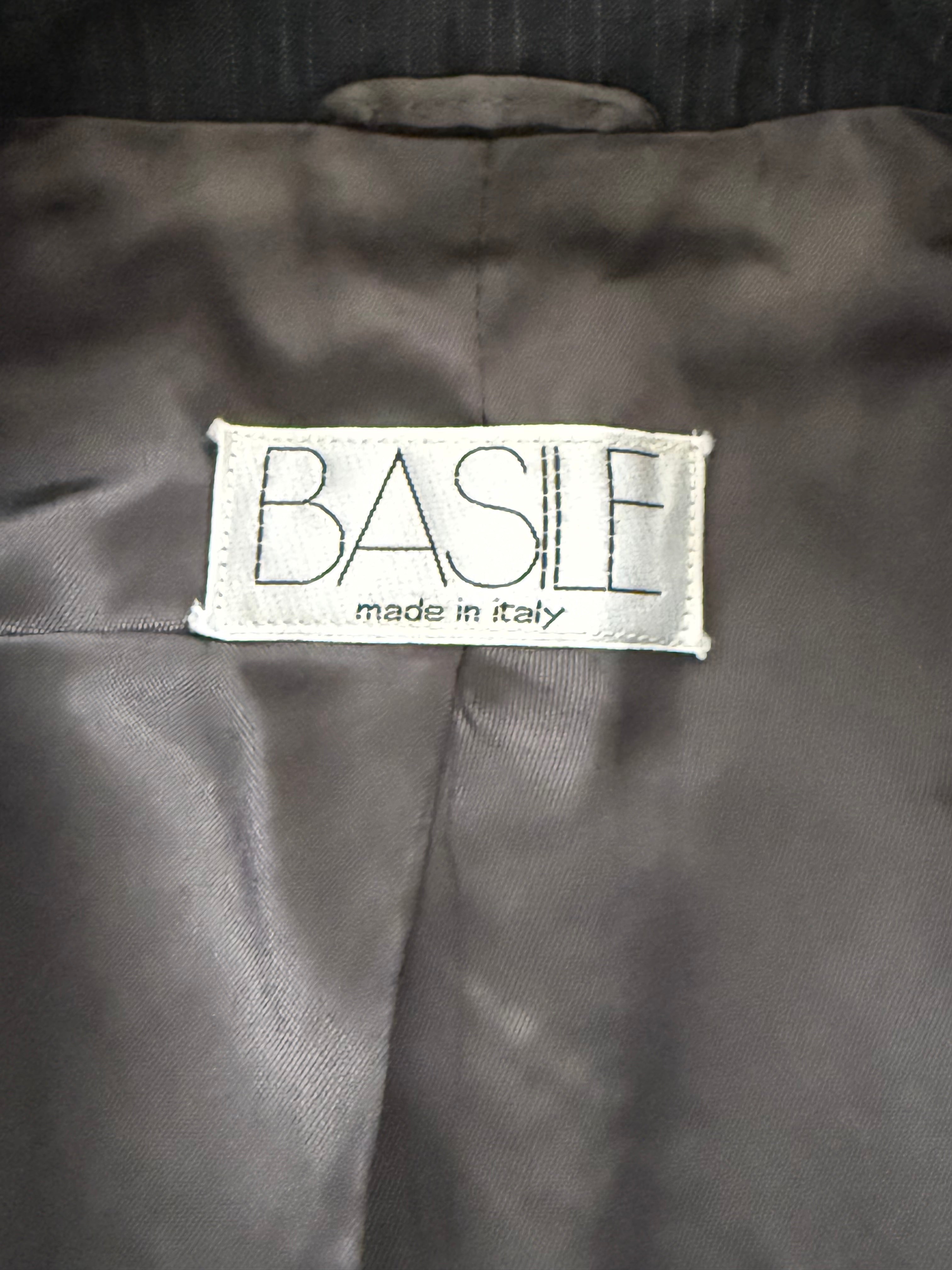 Basile 1980s 1B Asymmetrical Pleated Wool Grey Suit - Size S Jacket / 30" Waist