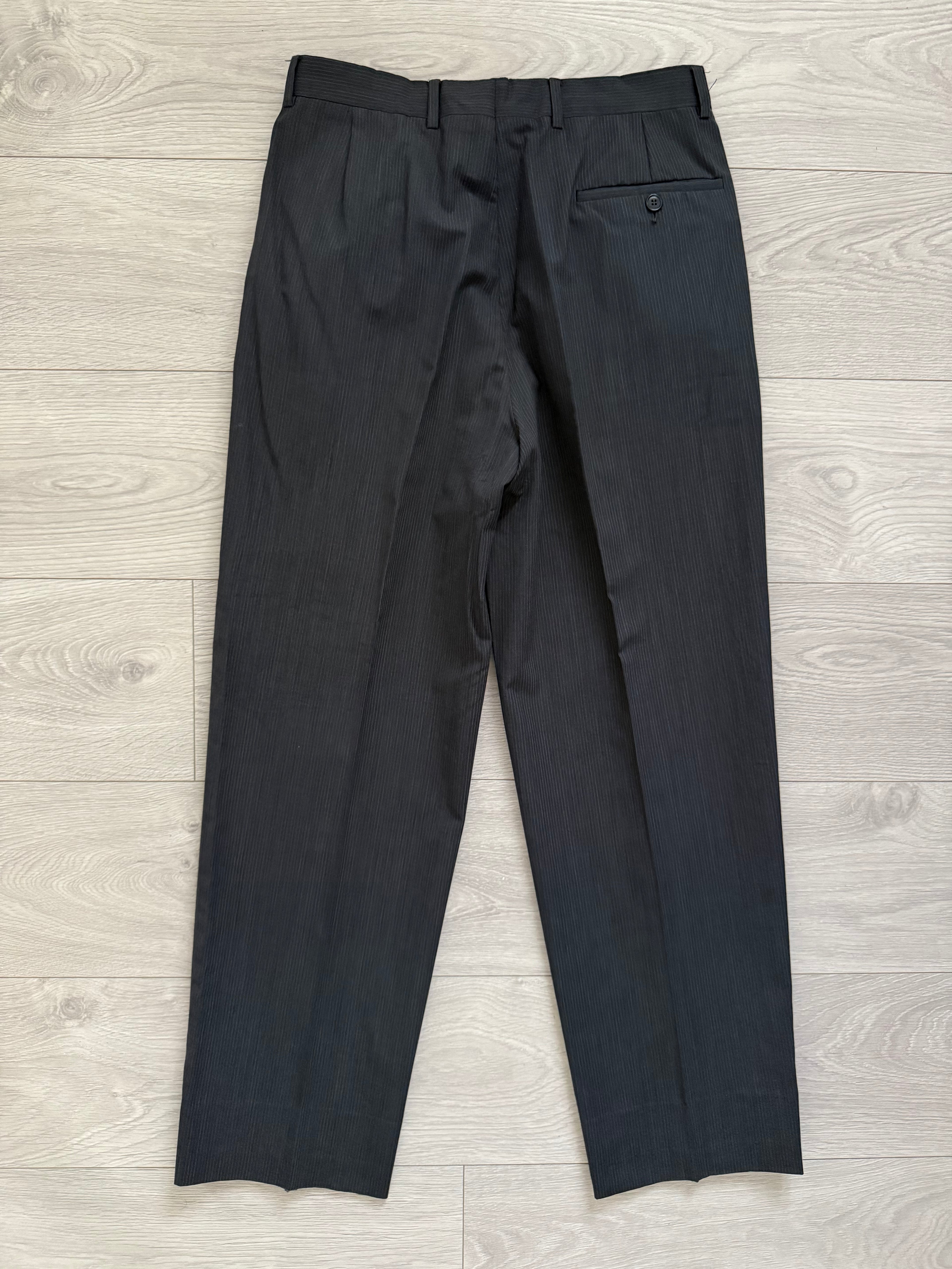 Basile 1980s 1B Asymmetrical Pleated Wool Grey Suit - Size S Jacket / 30" Waist