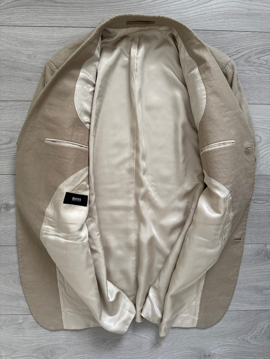 Hugo Boss 1990s 3B Linen Suit - Size XL Jacket / 35" Waist