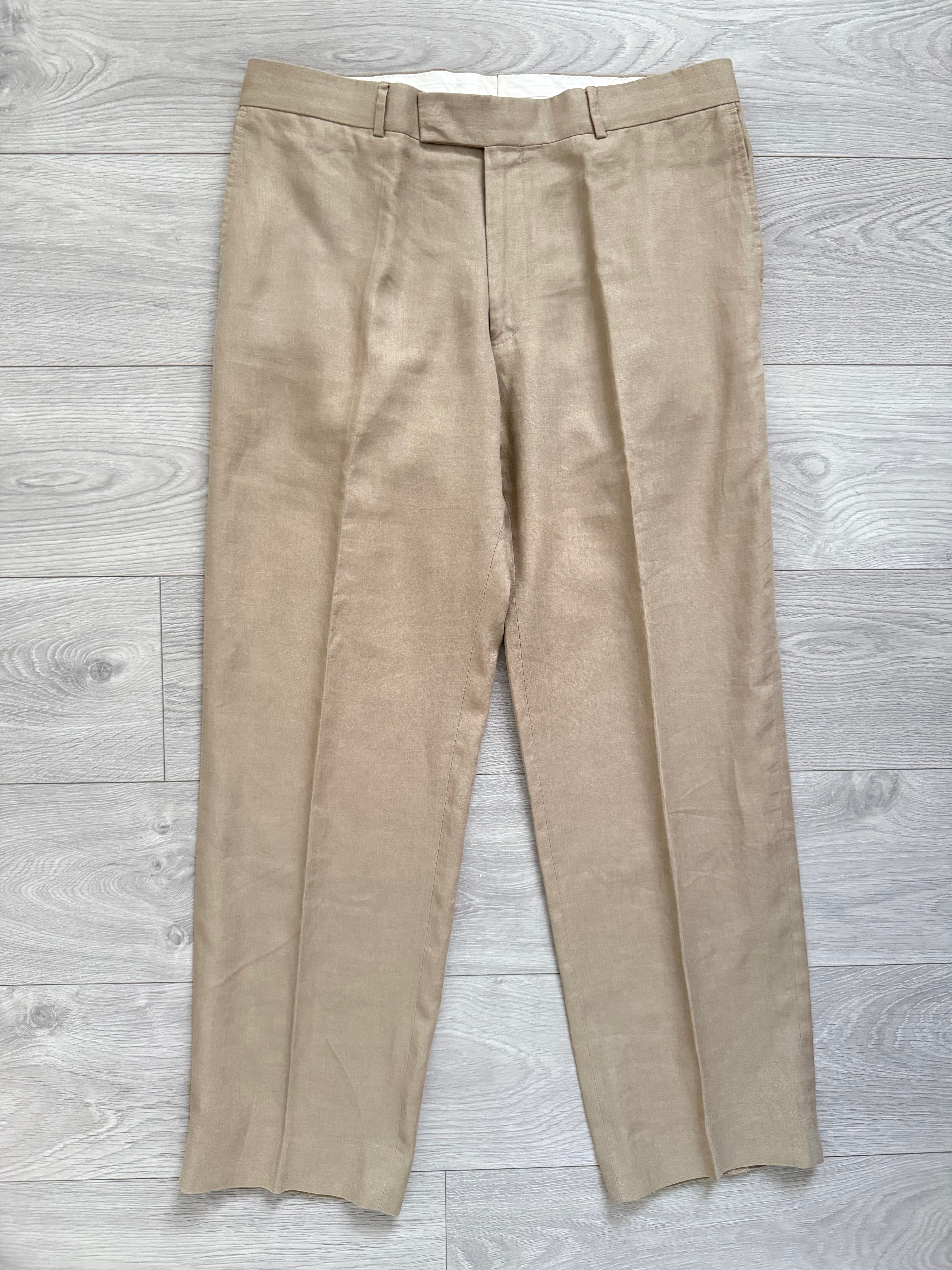 Hugo Boss 1990s 3B Linen Suit - Size XL Jacket / 35" Waist