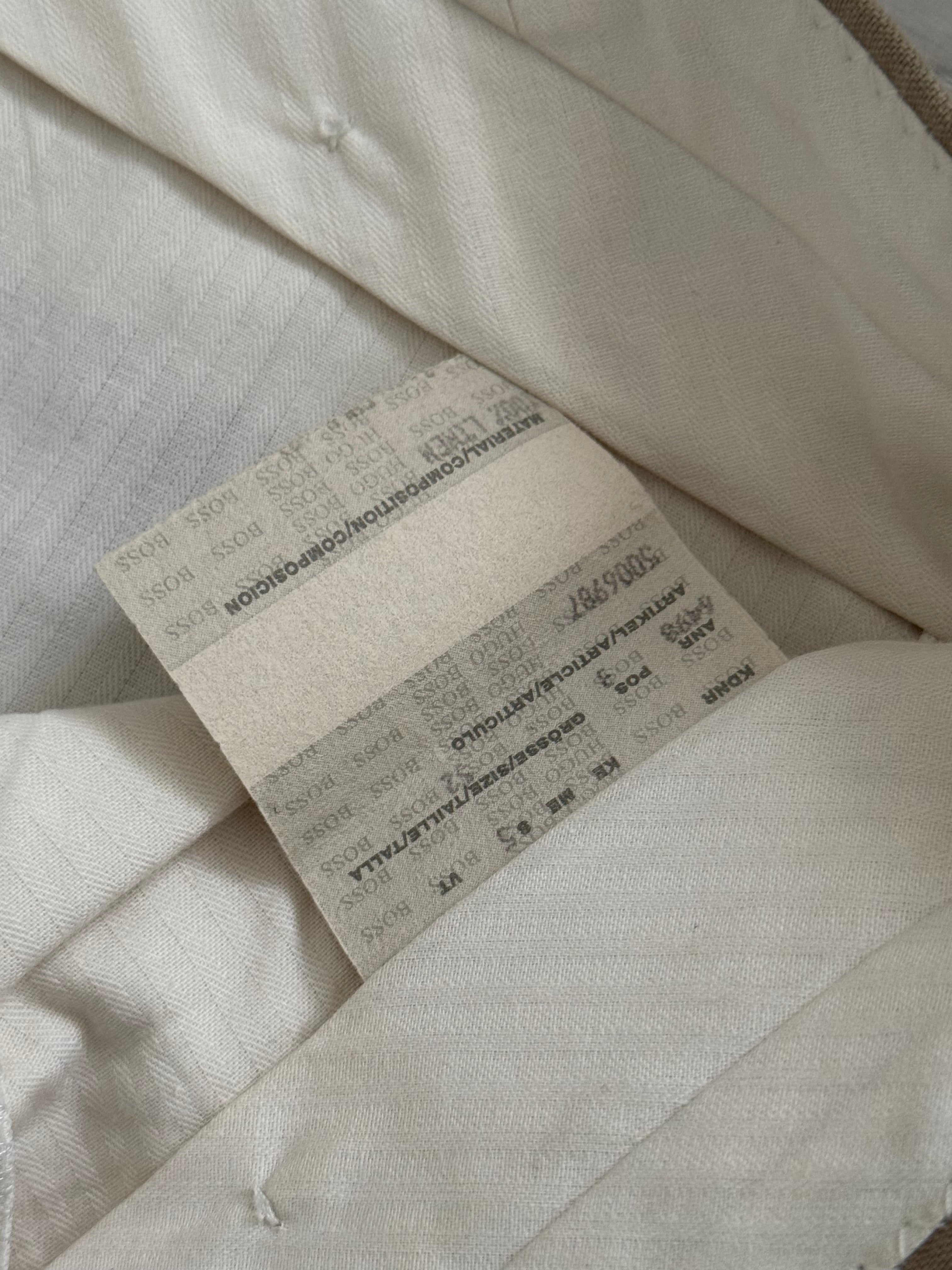 Hugo Boss 1990s 3B Linen Suit - Size XL Jacket / 35" Waist