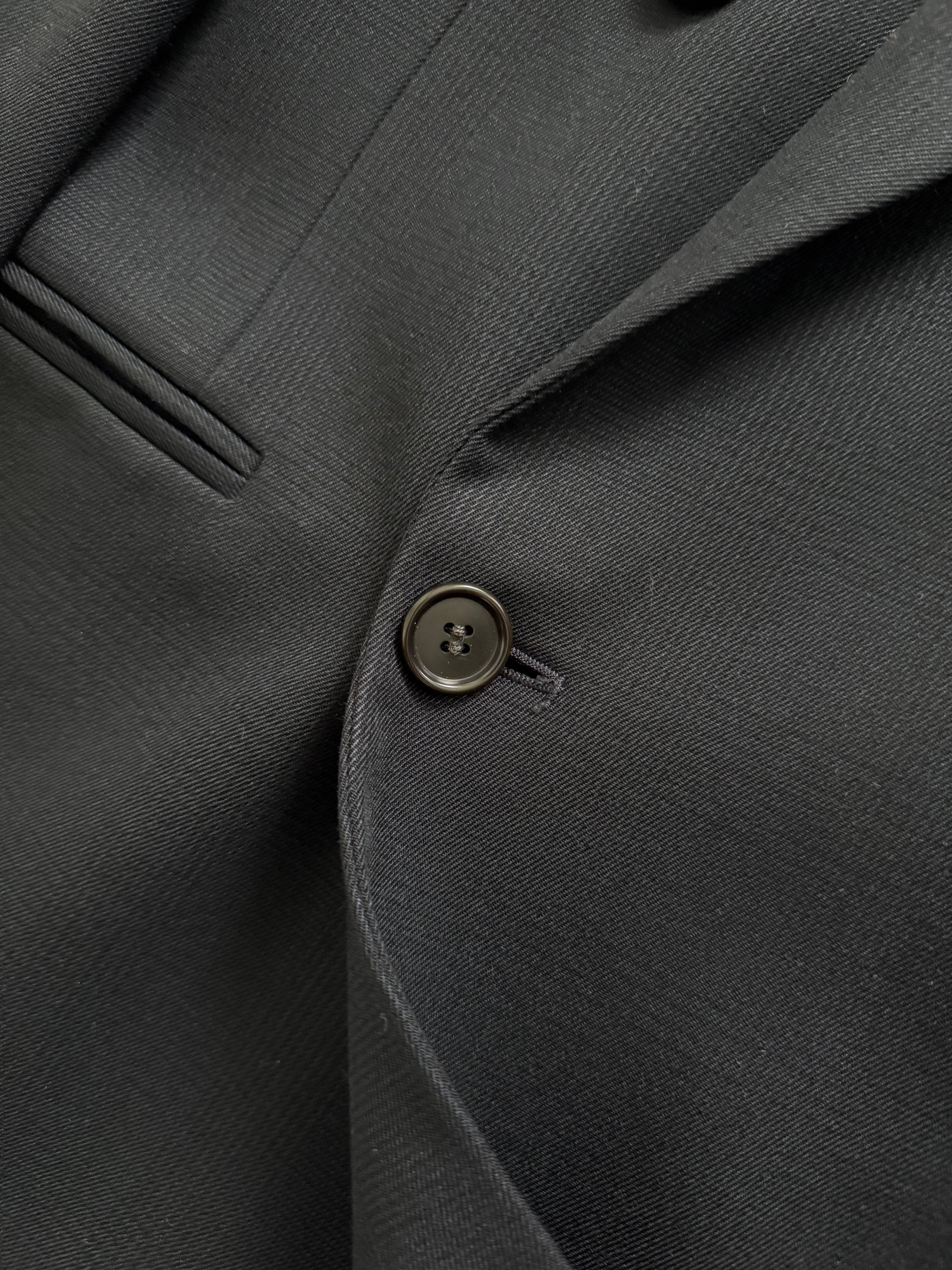 Krizia Armani 1990s Peaked Lapel Double Breasted Pleated Wool Suit Navy - Size M Jacket / 31" Waist