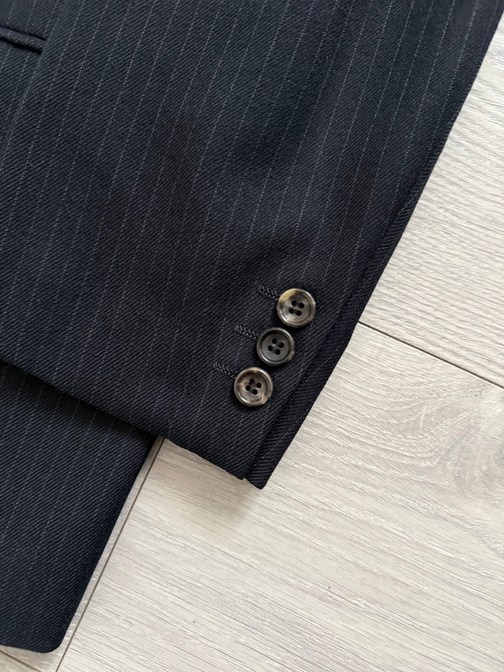 Comme Des Garcons Homme Deux 1998 3B Wool Silk Double-Pleat Pinstripe Suit - Size L Jacket / 34" Waist