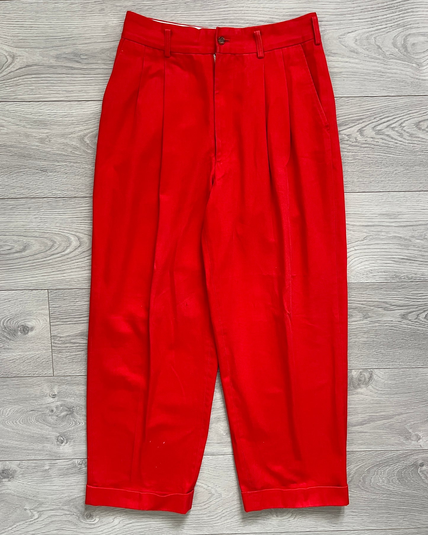 Comme Des Garcons Homme AW1993 Pleated Red Trousers - Size 32