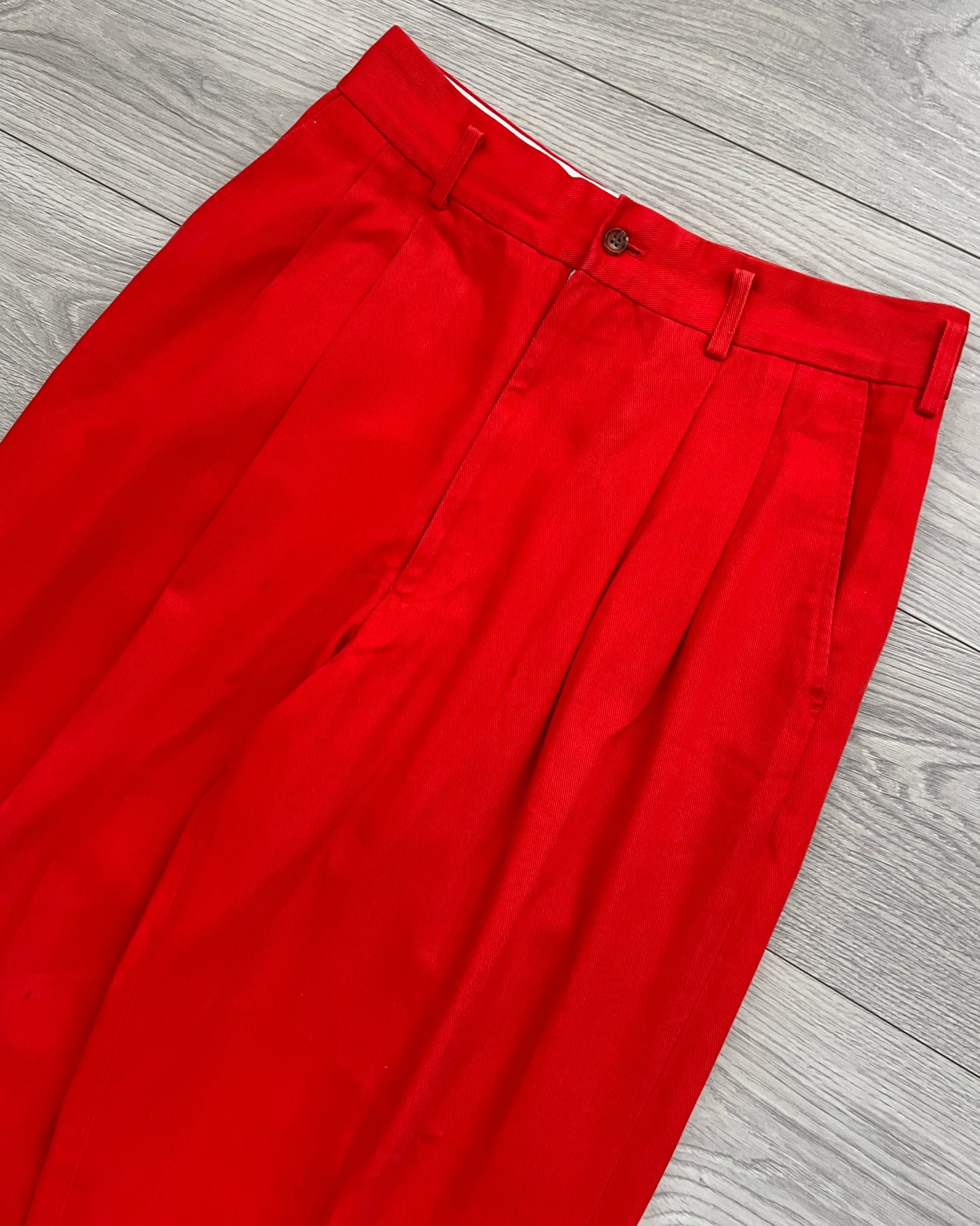 Comme Des Garcons Homme AW1993 Pleated Red Trousers - Size 32