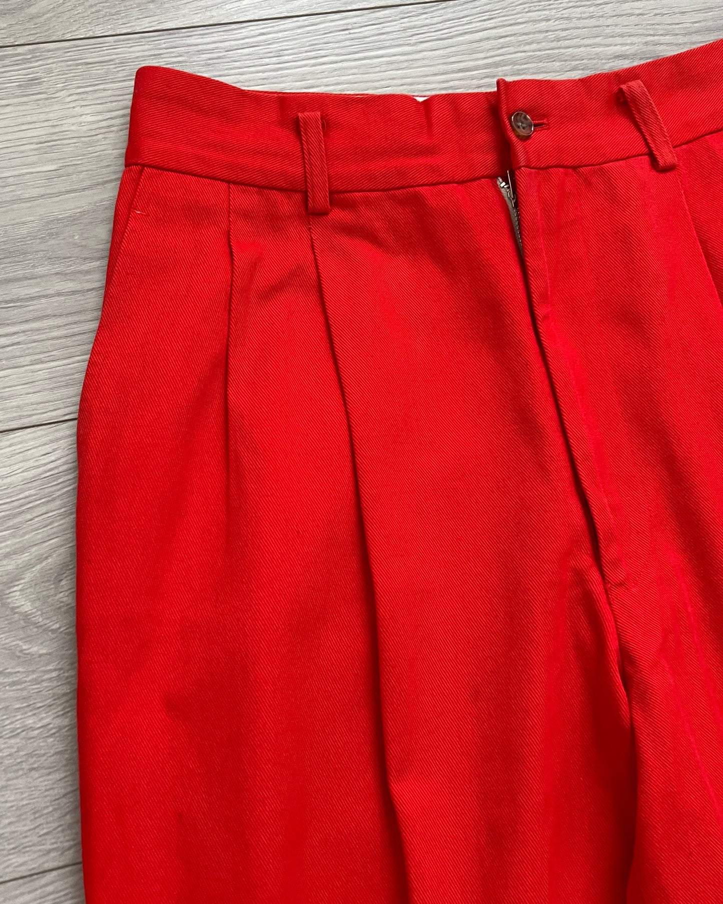 Comme Des Garcons Homme AW1993 Pleated Red Trousers - Size 32