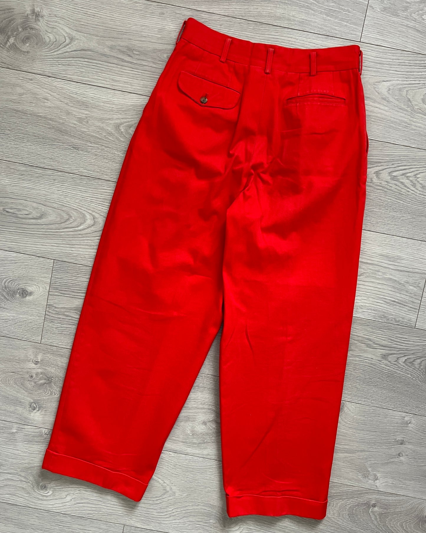 Comme Des Garcons Homme AW1993 Pleated Red Trousers - Size 32