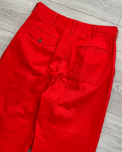 Comme Des Garcons Homme AW1993 Pleated Red Trousers - Size 32