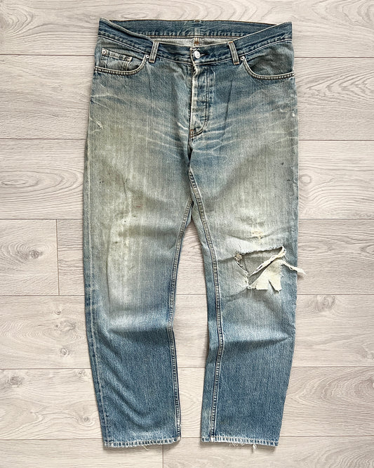 Helmut Lang 1998 Knee Blowout Vintage Denim Jeans - Size 34