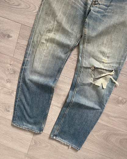 Helmut Lang 1998 Knee Blowout Vintage Denim Jeans - Size 34