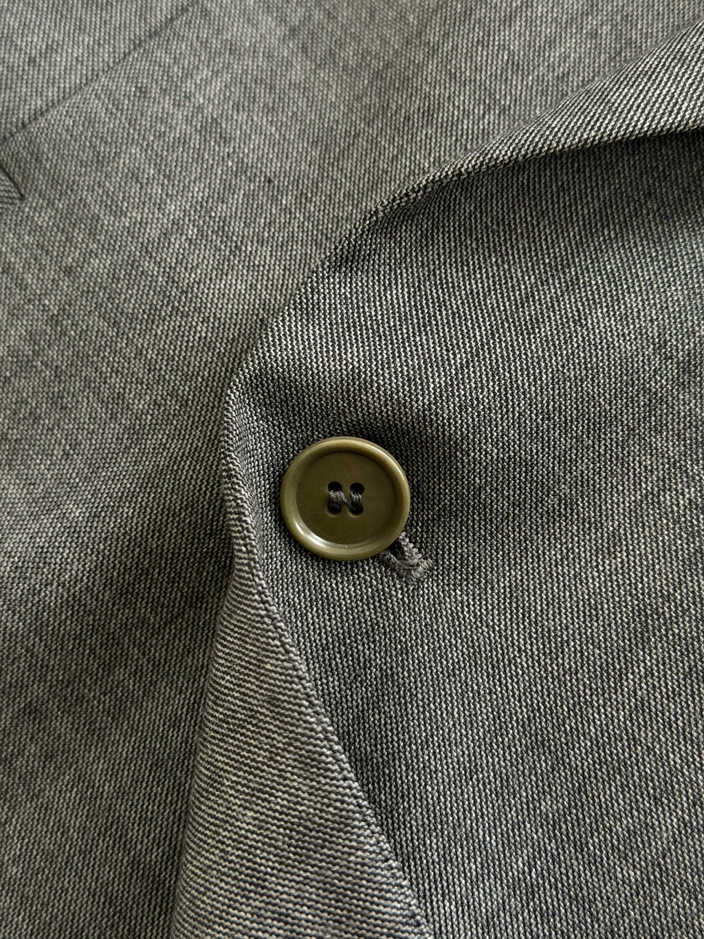 Emporio Armani 1990s Peaked Lapel Double Breasted Double-Pleated Wool Suit Grey - Size M Jacket / 32" Waist