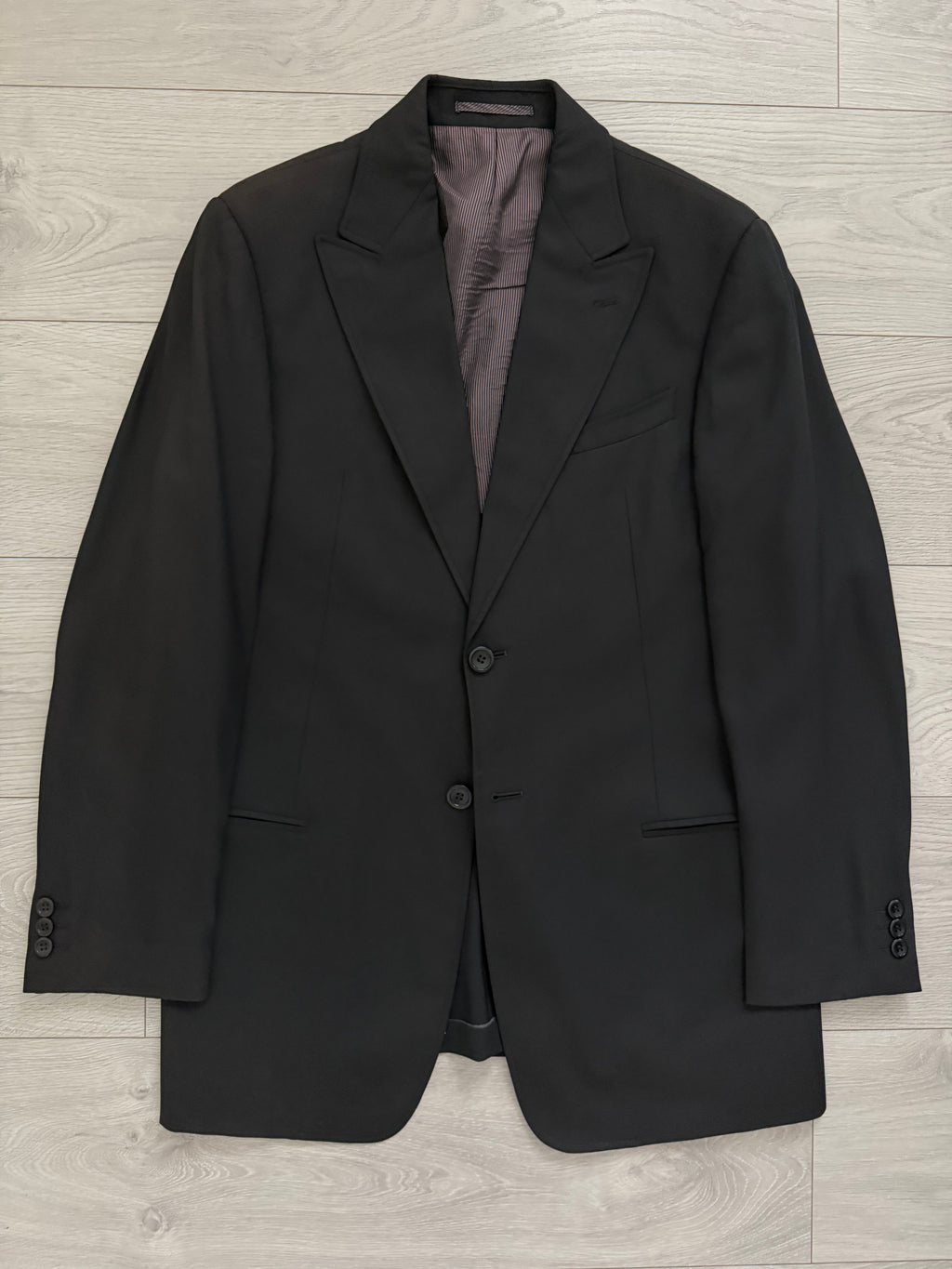 Armani 1990s Wool Viscose 2B Black Suit - Size M Jacket / 34" Waist