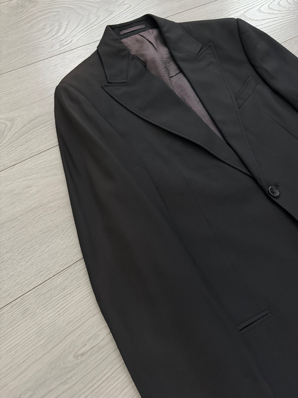 Armani 1990s Wool Viscose 2B Black Suit - Size M Jacket / 34" Waist