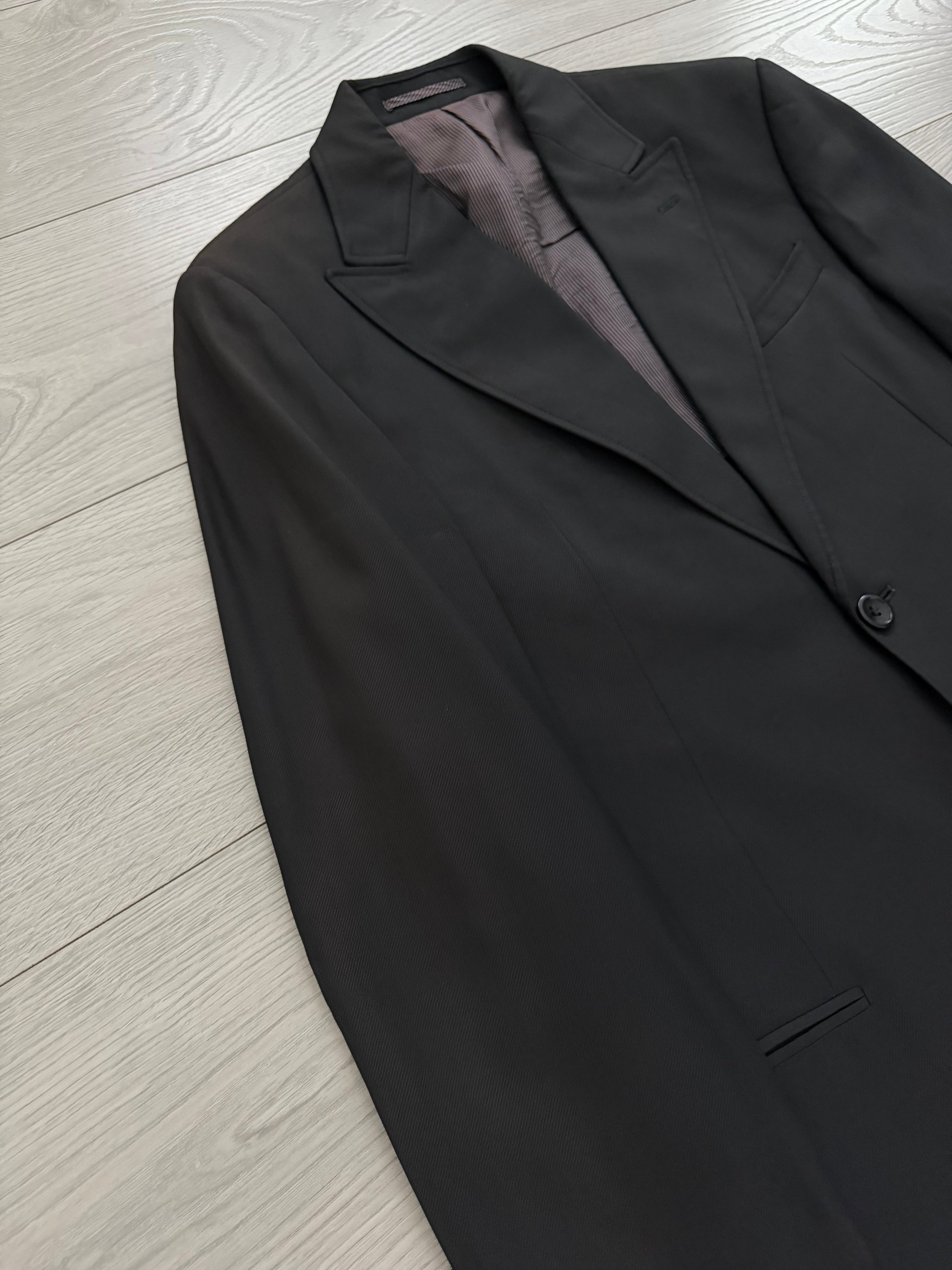 Armani 1990s Wool Viscose 2B Black Suit - Size M Jacket / 34" Waist