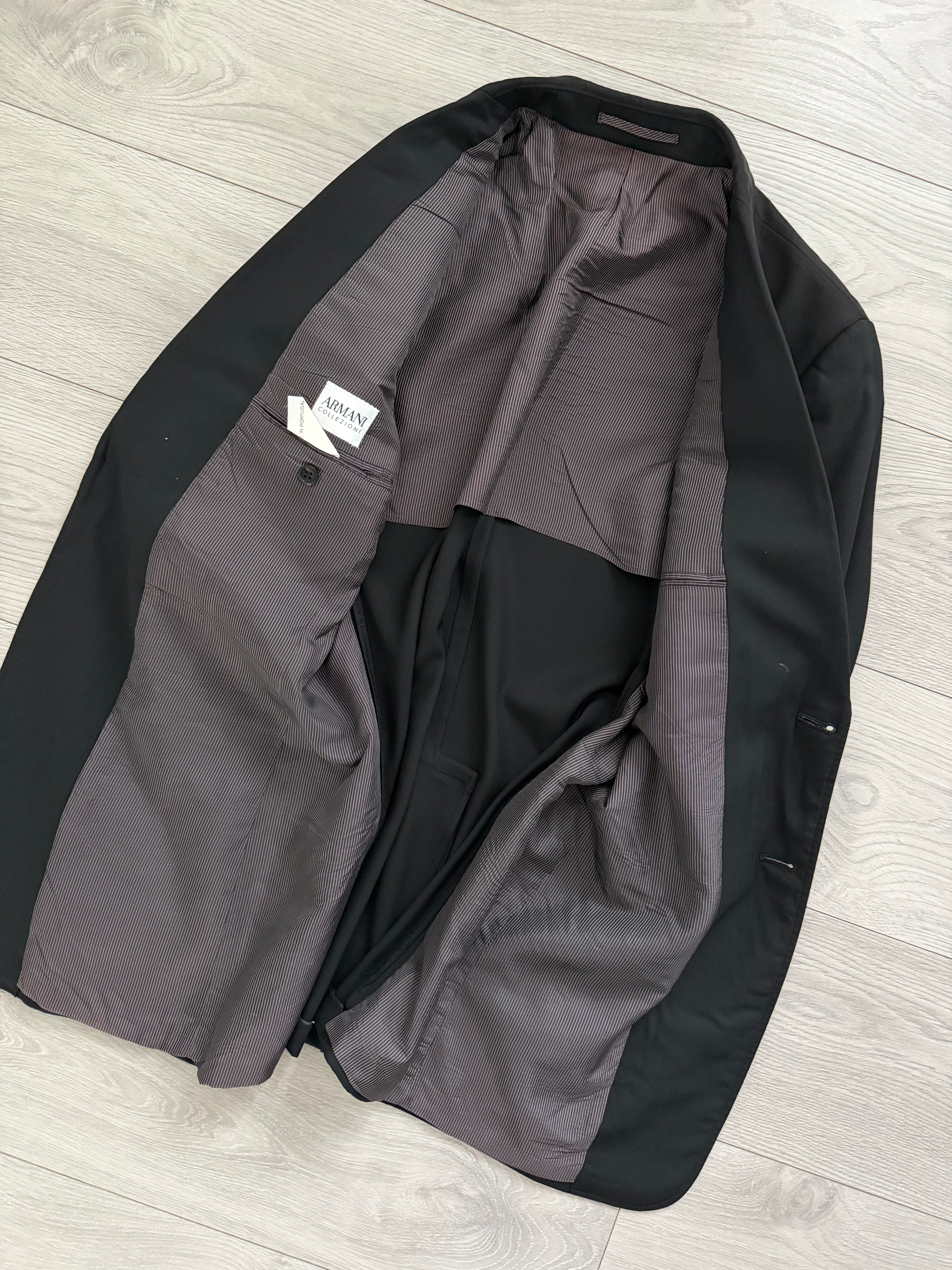 Armani 1990s Wool Viscose 2B Black Suit - Size M Jacket / 34" Waist