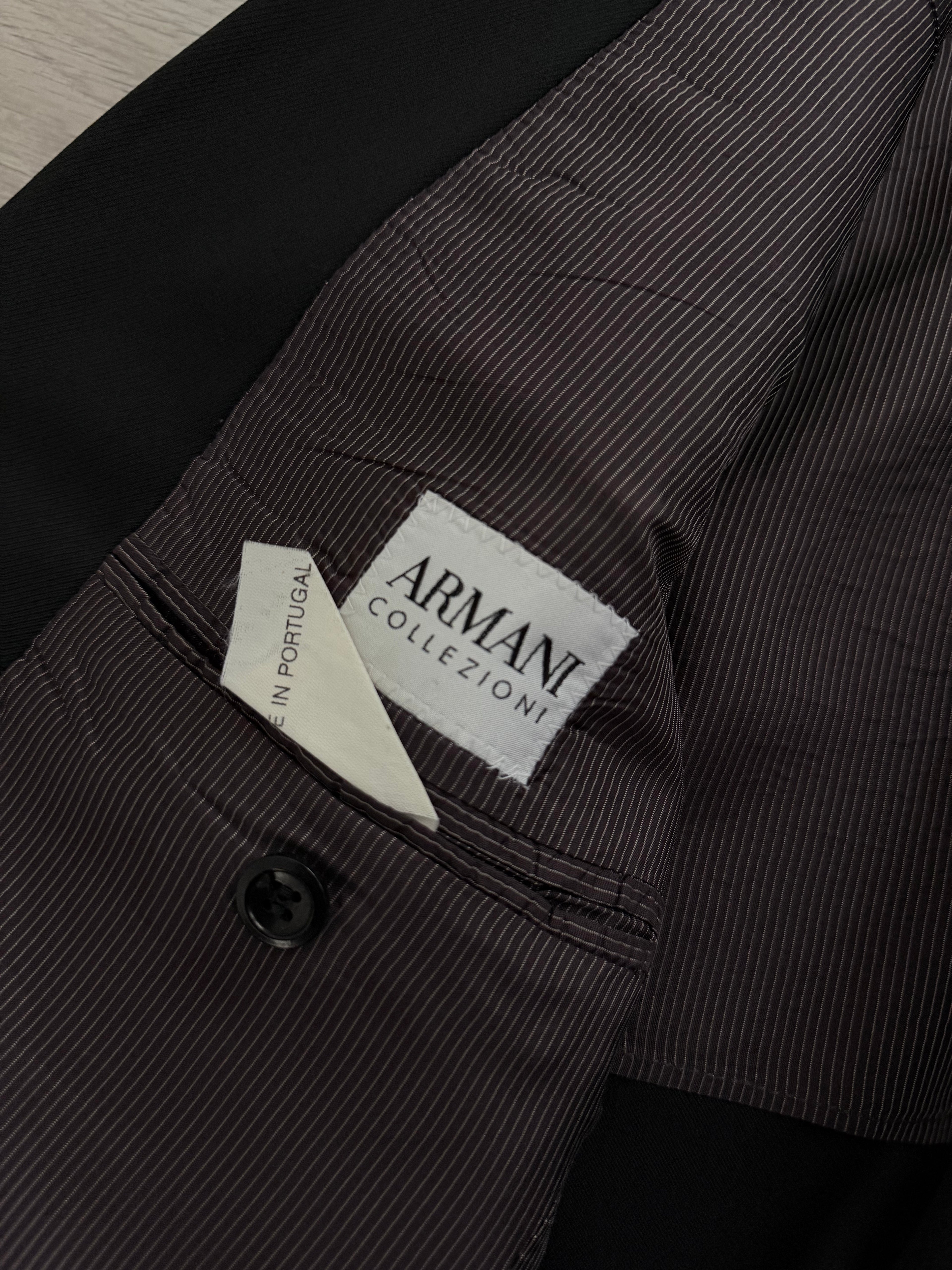 Armani 1990s Wool Viscose 2B Black Suit - Size M Jacket / 34" Waist