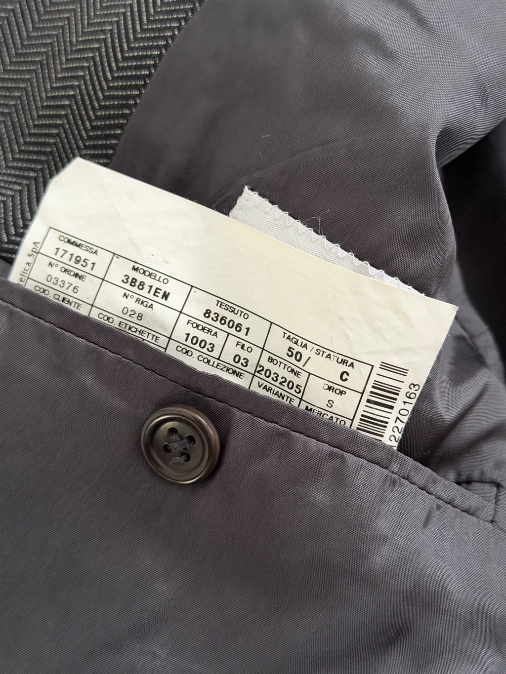 Armani 1990s Wool Silk 2B Grey Herringbone 3 Piece Suit - Size M Jacket / 32" Waist