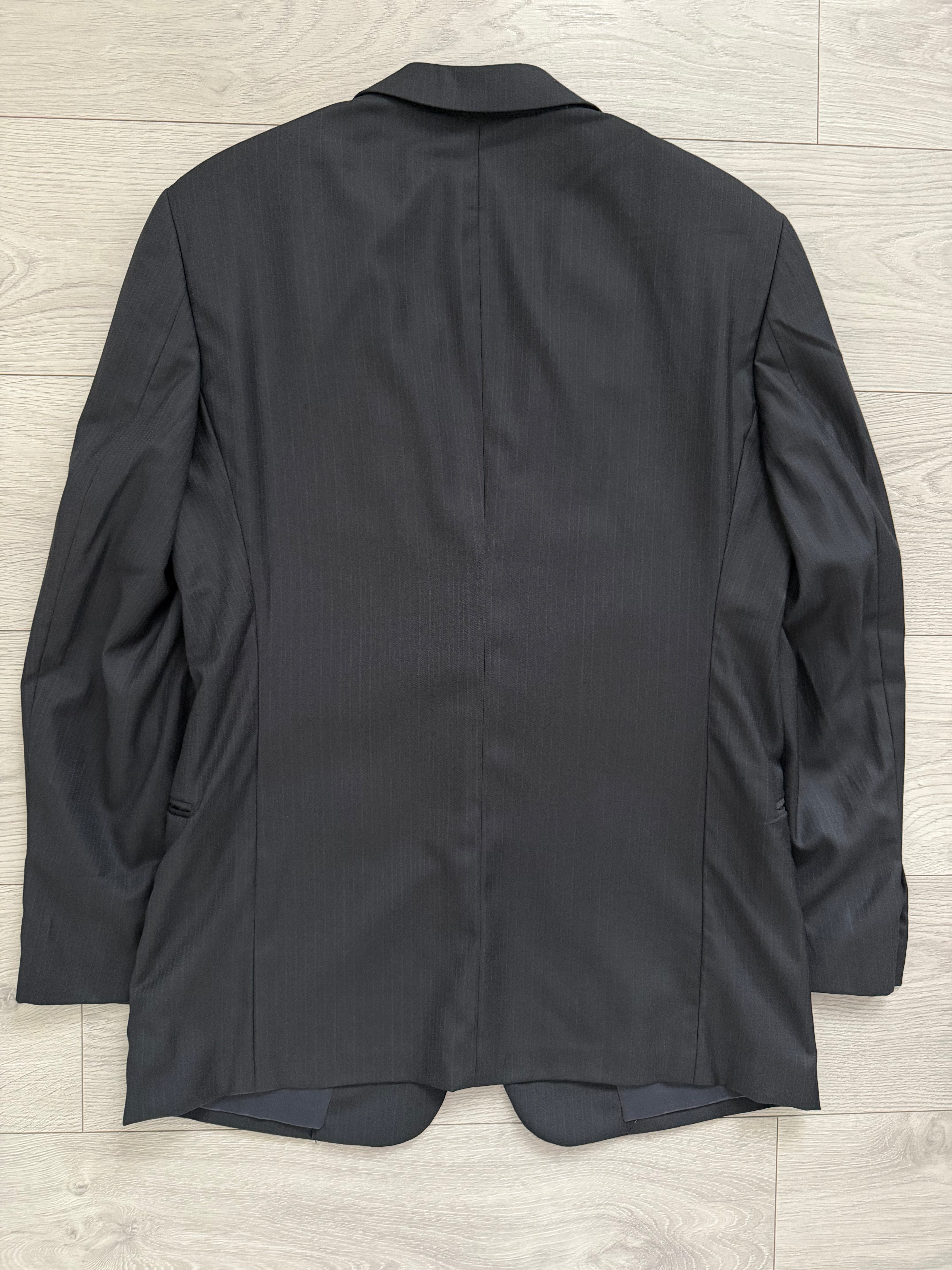 Armani 1990s Wool 2B Black Woven Suit - Size M Jacket / 32" Waist