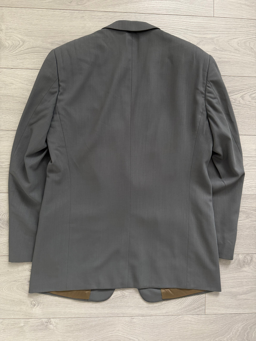 Armani 1990s Wool 2B Taupe Green Wool Pleated Suit - Size L Jacket / 34" Waist