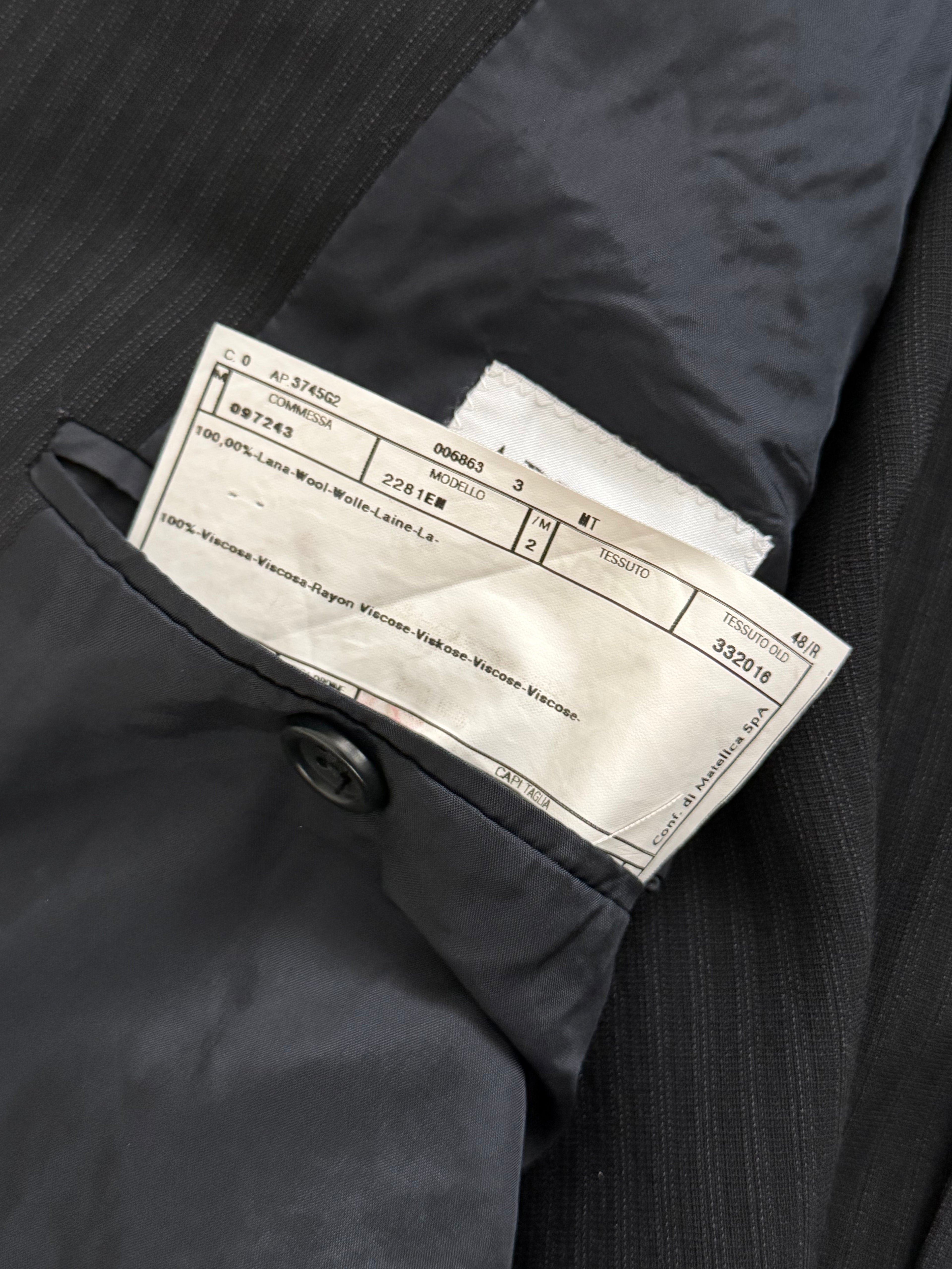 Armani 1990s Wool 2B Black Lightweight Draped Wool Pleated Suit - Size M Jacket / 32" Waist