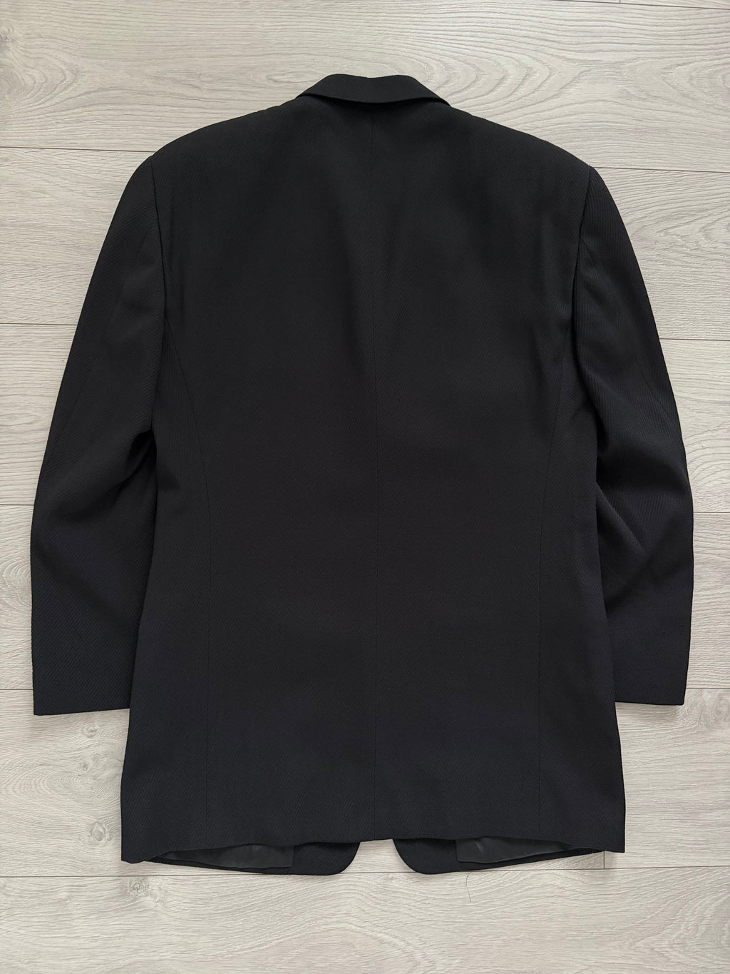 Giorgio Armani 1980s 3B Black Twill Wool Pleated Suit - Size S Jacket / 32" Waist