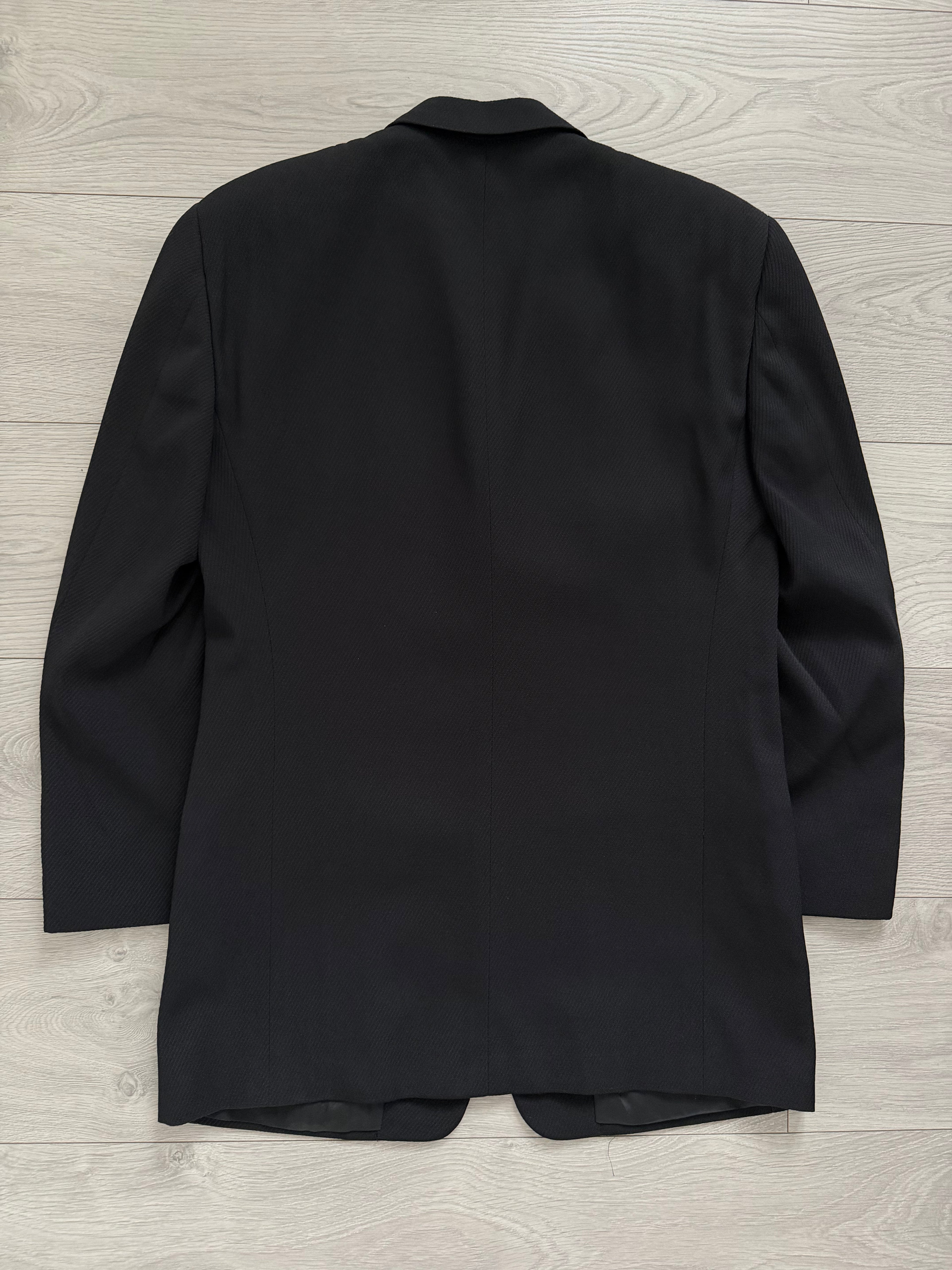Giorgio Armani 1980s 3B Black Twill Wool Pleated Suit - Size S Jacket / 32" Waist