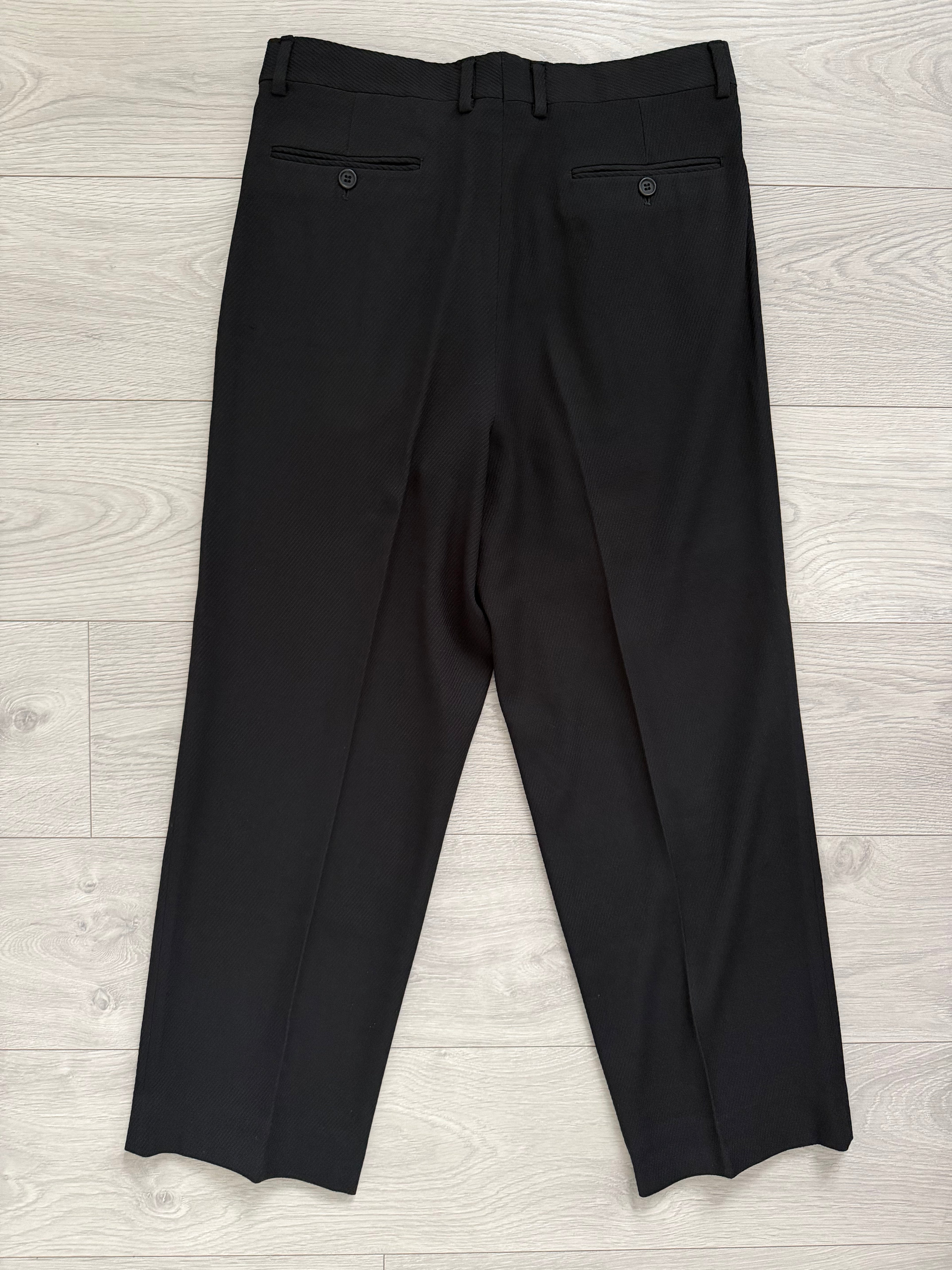 Giorgio Armani 1980s 3B Black Twill Wool Pleated Suit - Size S Jacket / 32" Waist