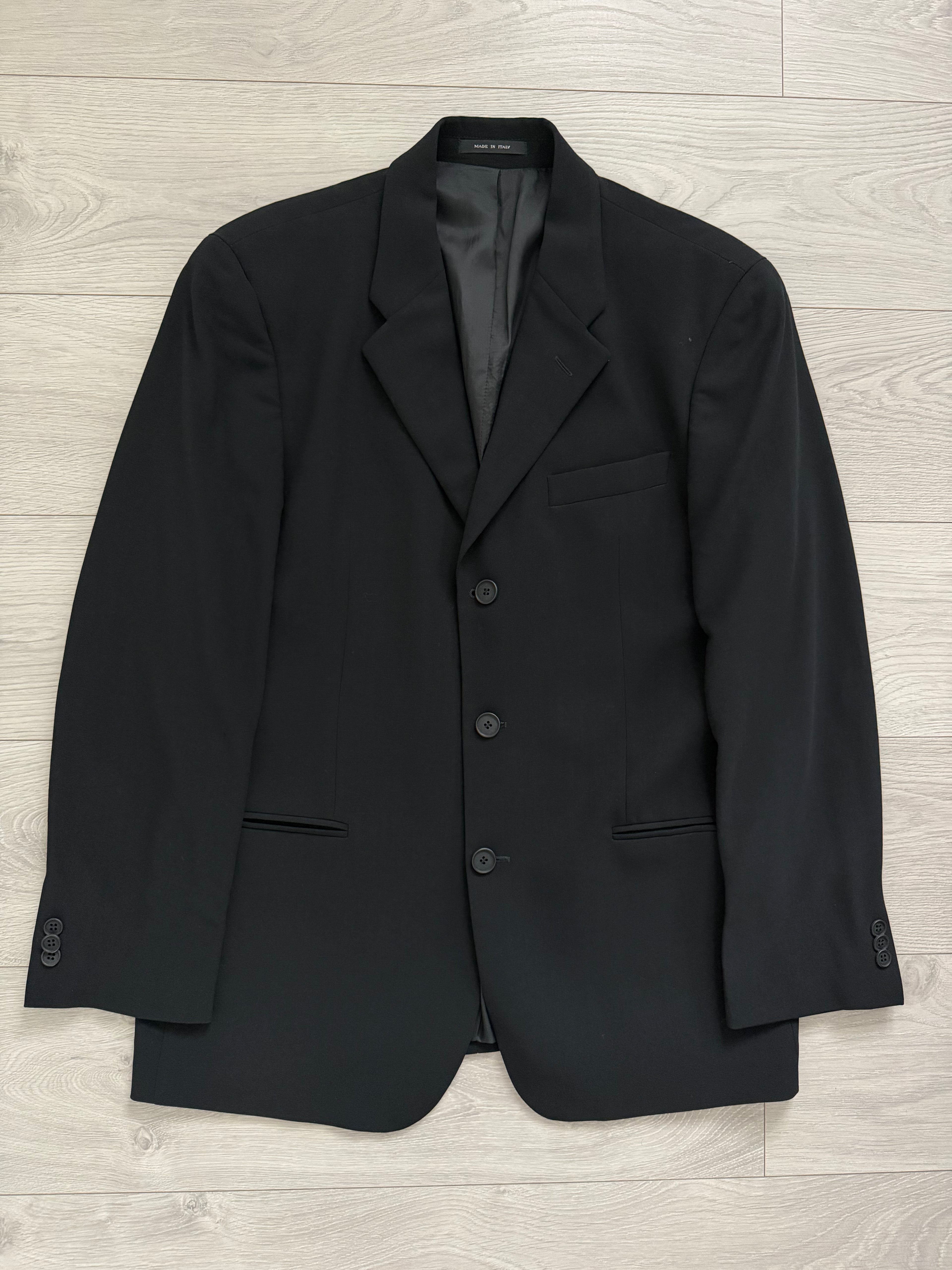 Emporio Armani 1990s 3B Draped Wool Suit - Size L Jacket / 34" Waist