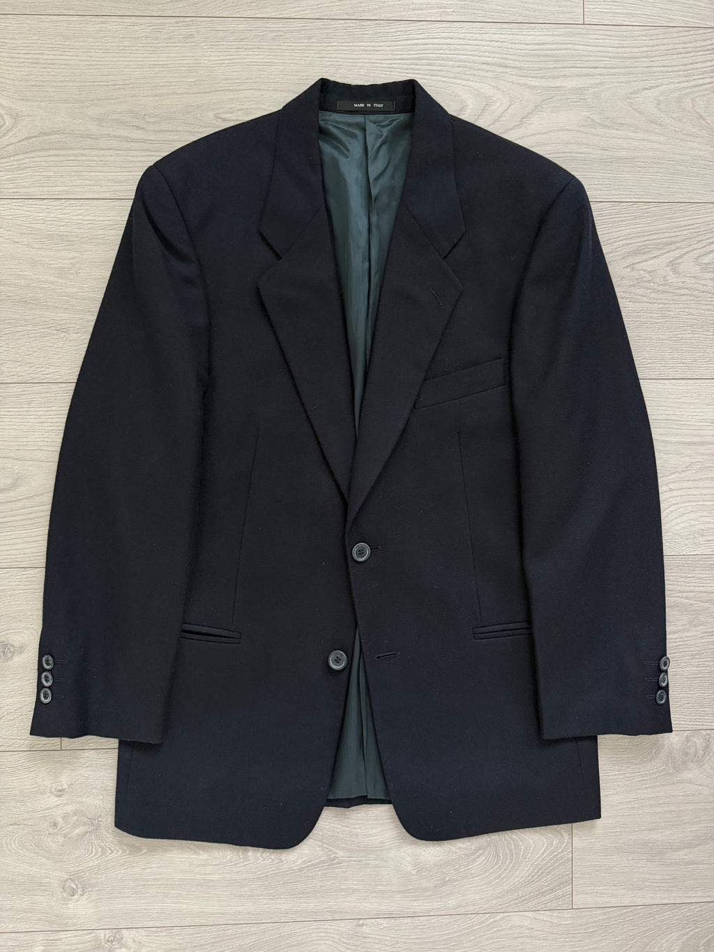 Emporio Armani 1992 2B Double Pleated Wool Suit Navy - Size XS Jacket / 28" Waist