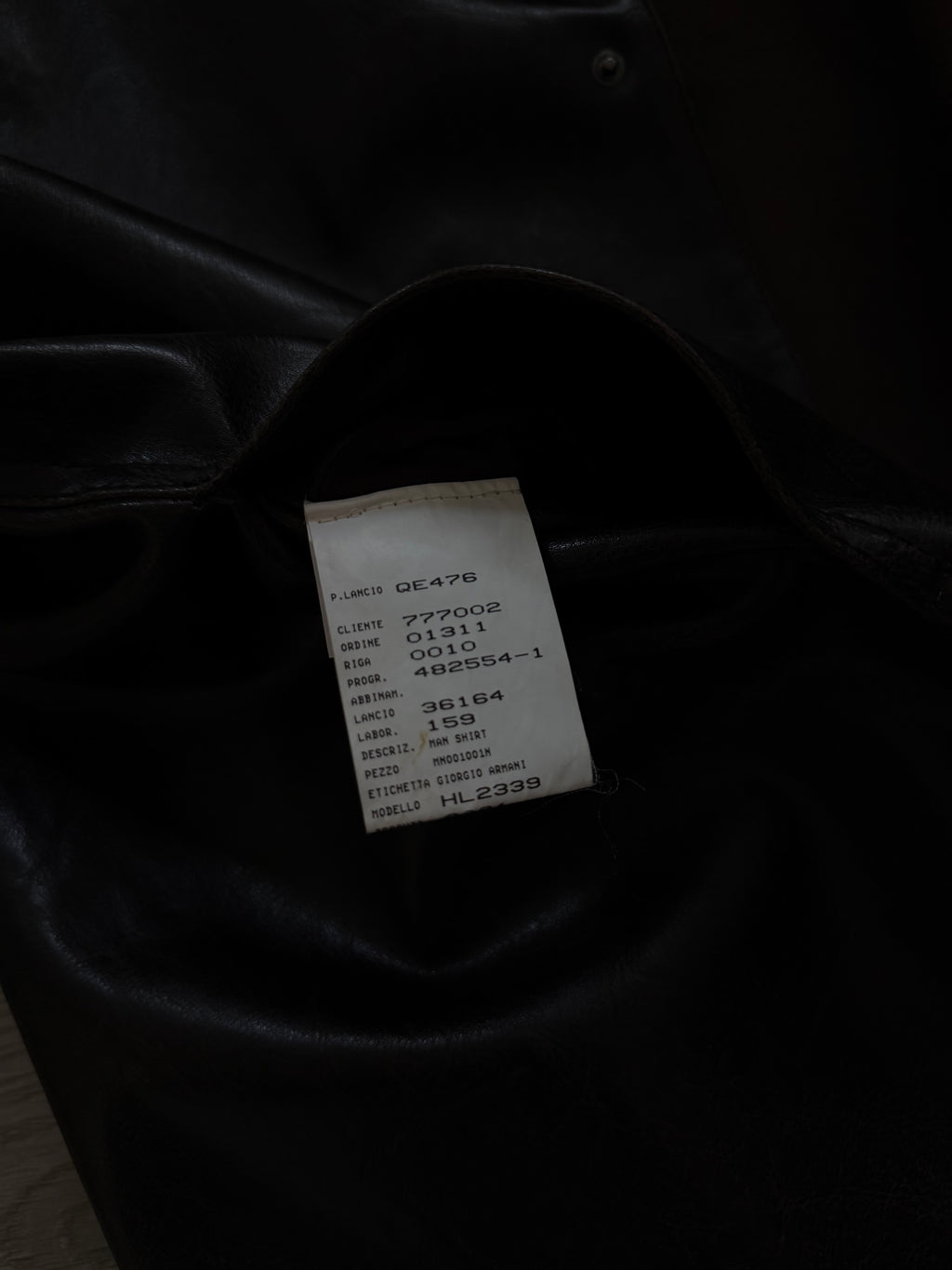 Giorgio Armani 2000s Leather Effect Snap Front Jacket  - Size XL