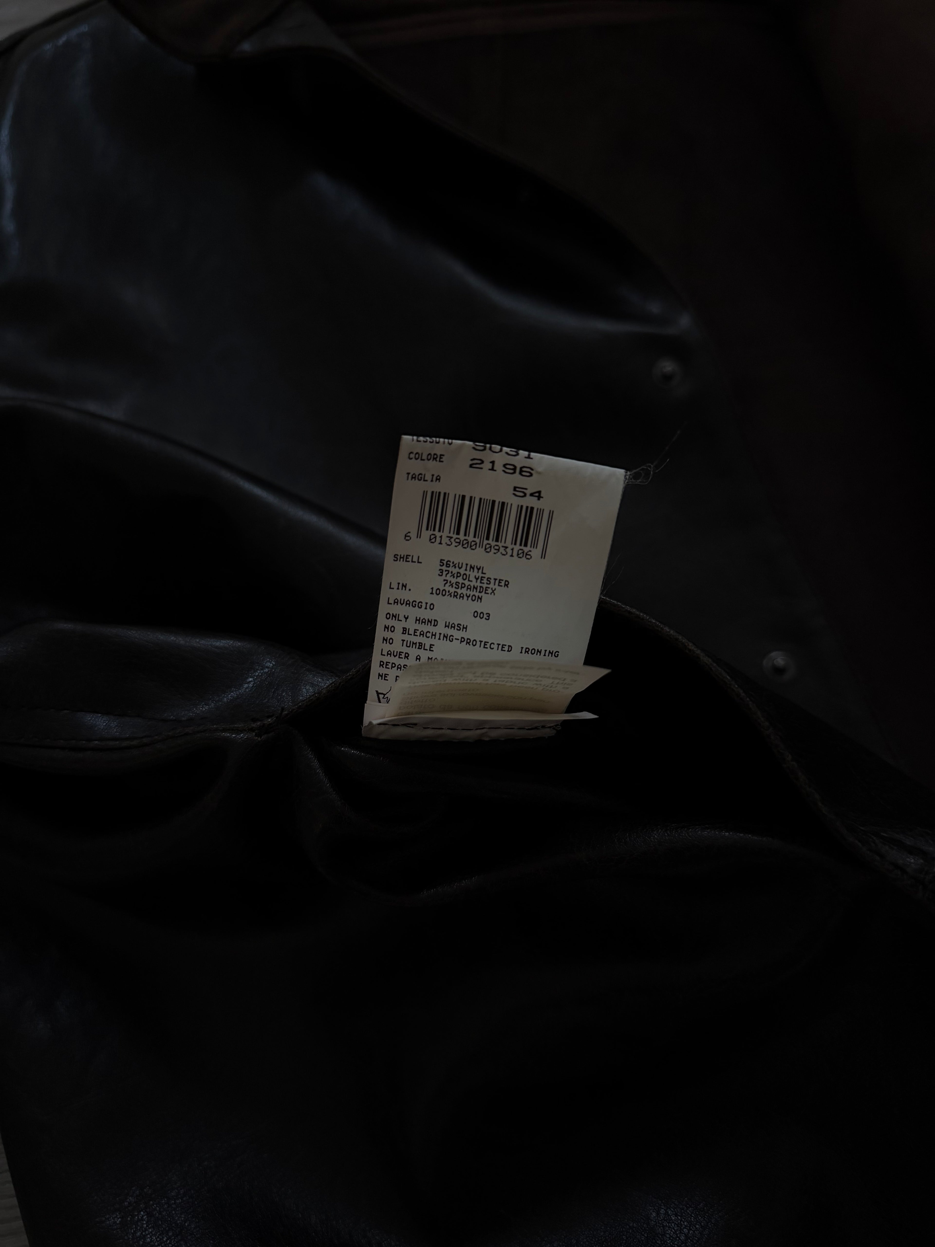 Giorgio Armani 2000s Leather Effect Snap Front Jacket  - Size XL