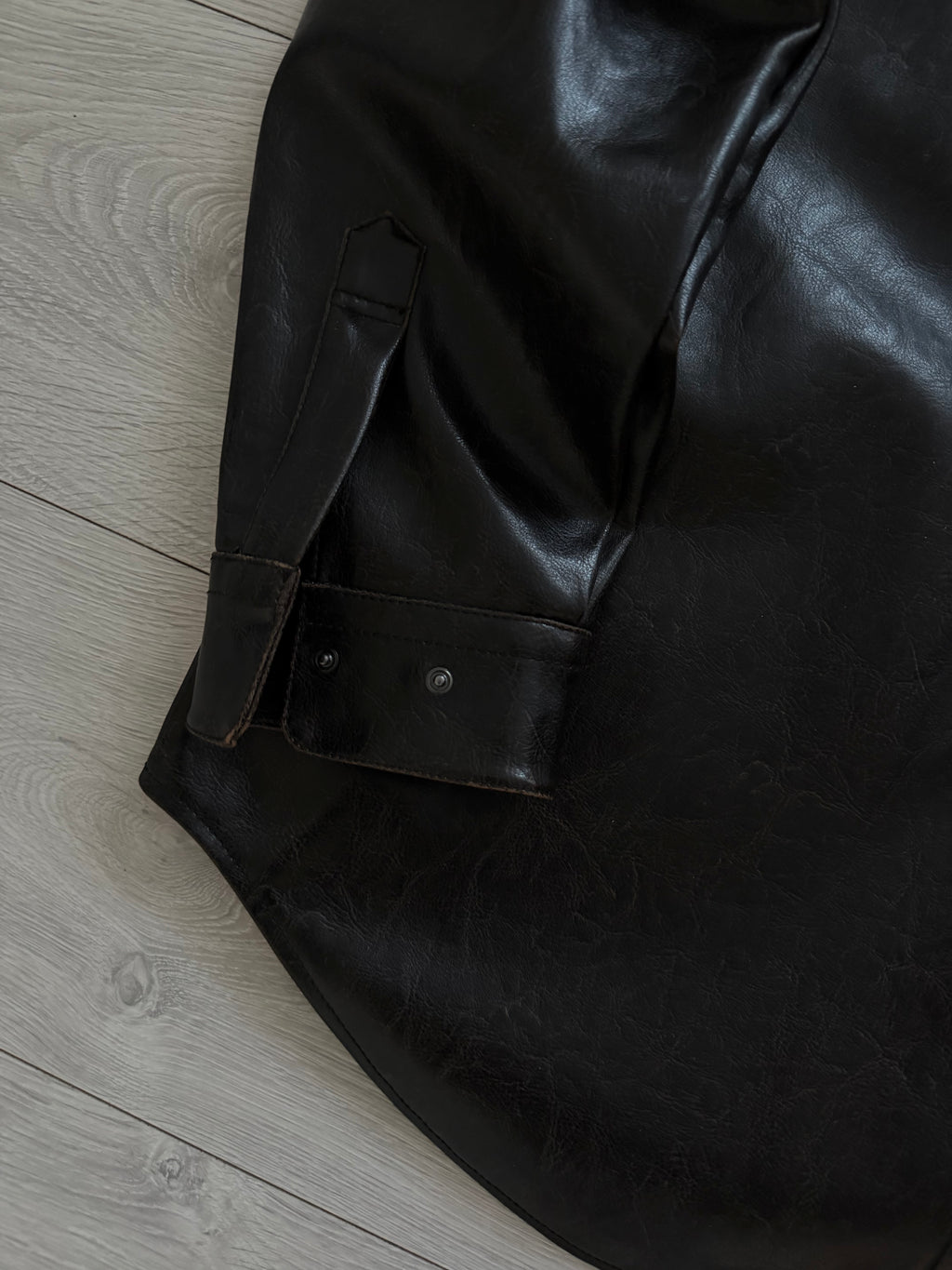 Giorgio Armani 2000s Leather Effect Snap Front Jacket  - Size XL