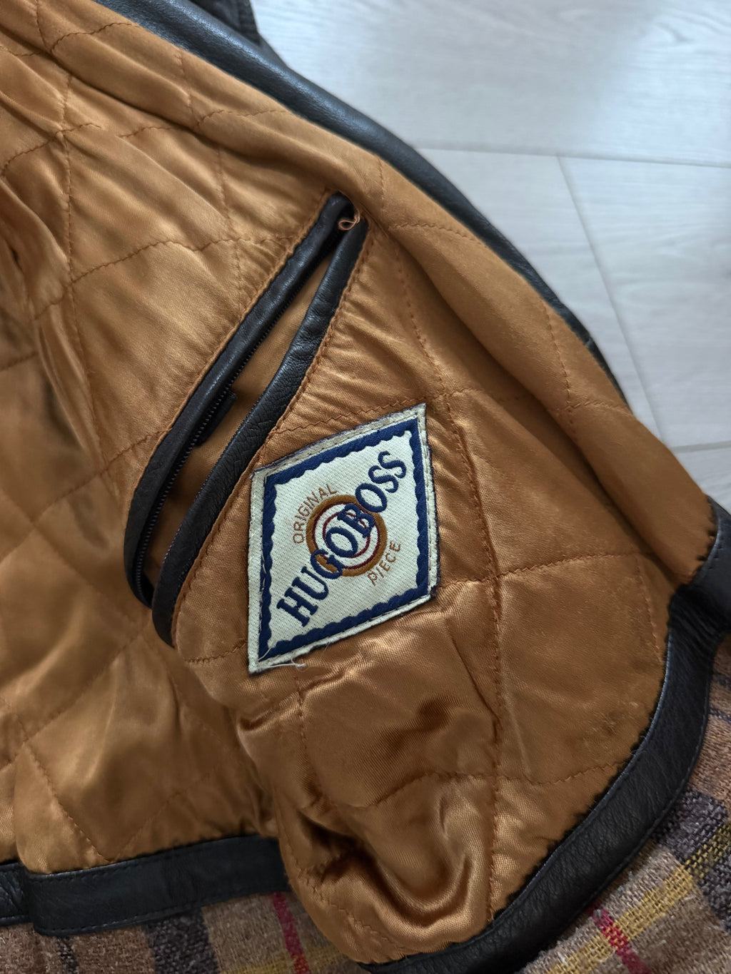 Hugo Boss 1980s Leather Military Field Jacket - Size L