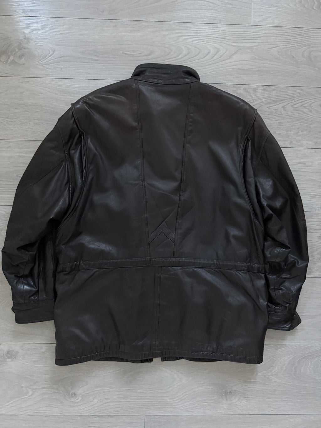 Hugo Boss 1980s Leather Military Field Jacket - Size L