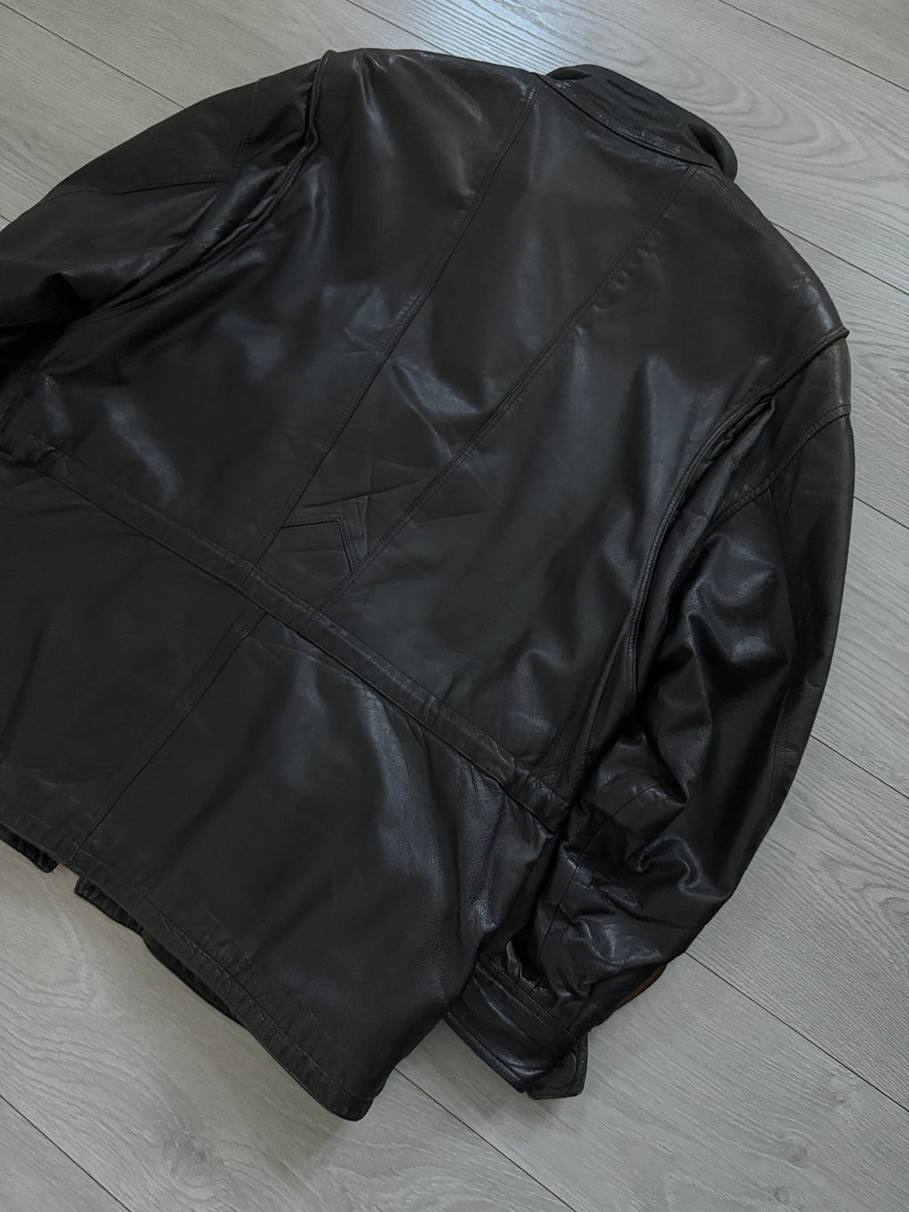 Hugo Boss 1980s Leather Military Field Jacket - Size L