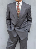Gianfranco Ferre 1980s Peaked Lapel Double Breasted Pleated Wool Suit - Size S Jacket / 31" Waist