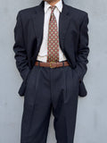 Comme Des Garcons Homme Deux 1998 3B Wool Silk Double-Pleat Pinstripe Suit - Size L Jacket / 34" Waist