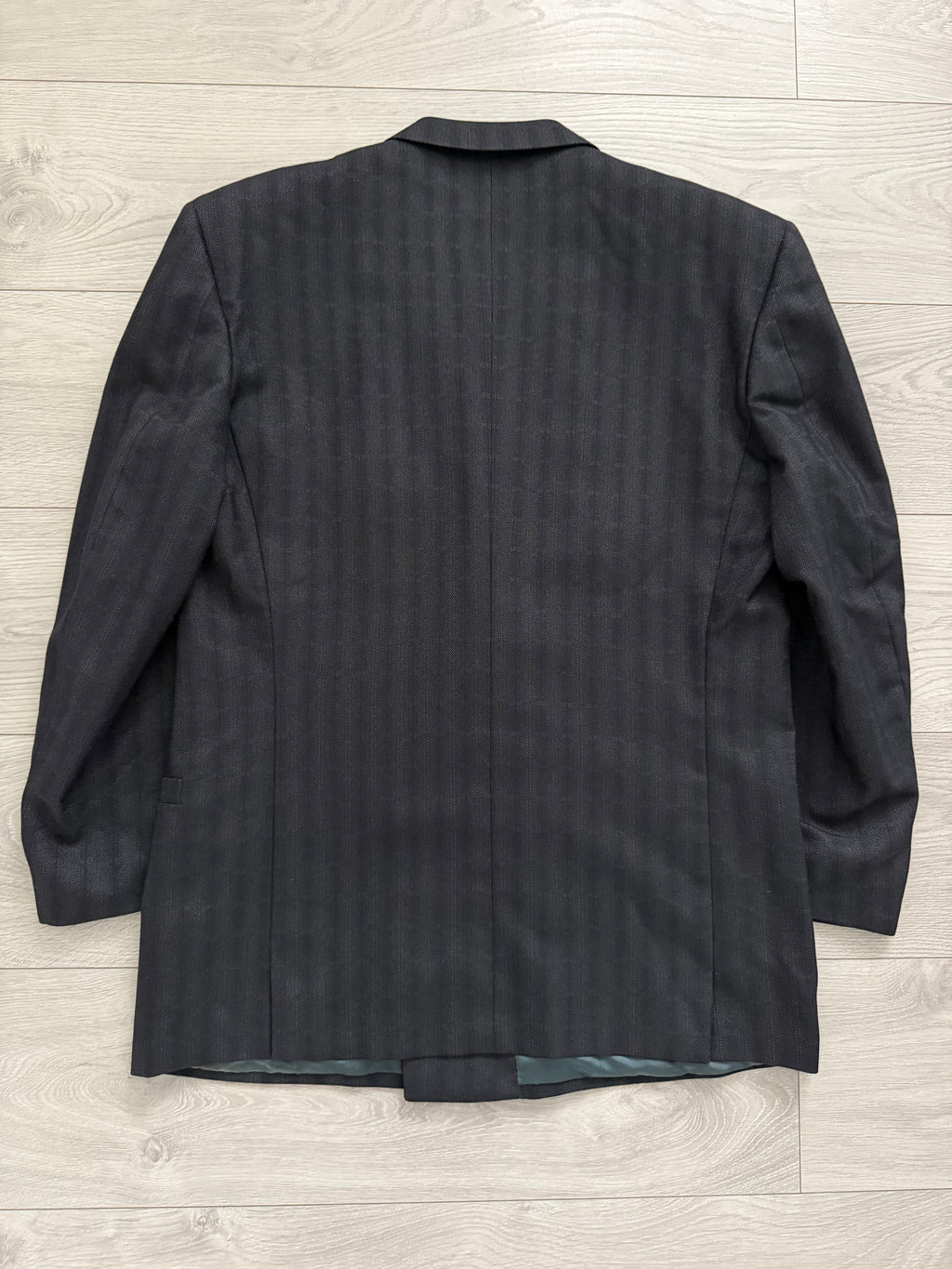 Versace 1990s Notch Lapel Double Breasted Wool Sport Jacket Blazer Navy - Size L