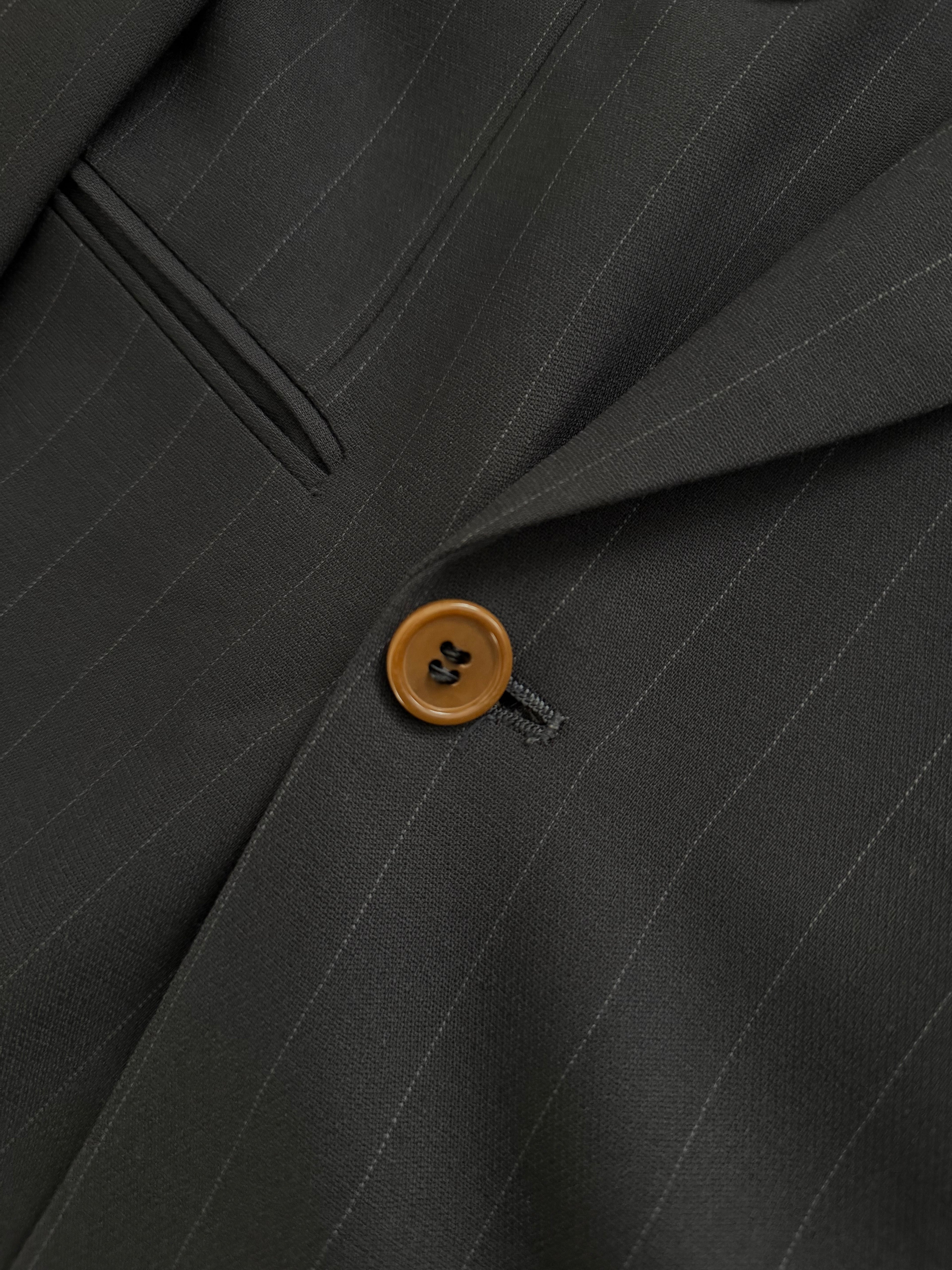 Emporio Armani 1990s Peaked Lapel Double Breasted Wool Sport Jacket Blazer Navy - Size M