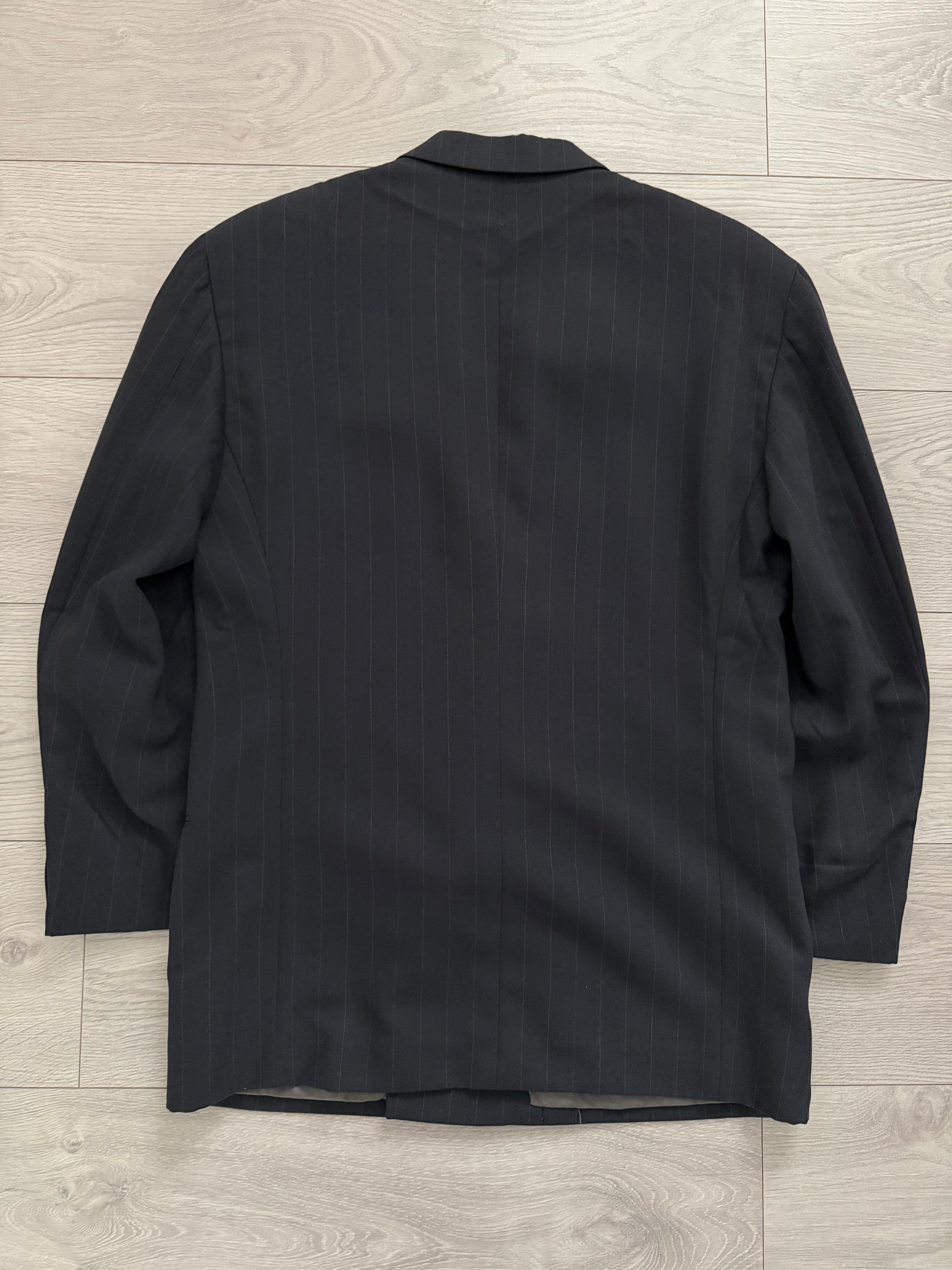 Emporio Armani 1990s Peaked Lapel Double Breasted Wool Sport Jacket Blazer Navy - Size M