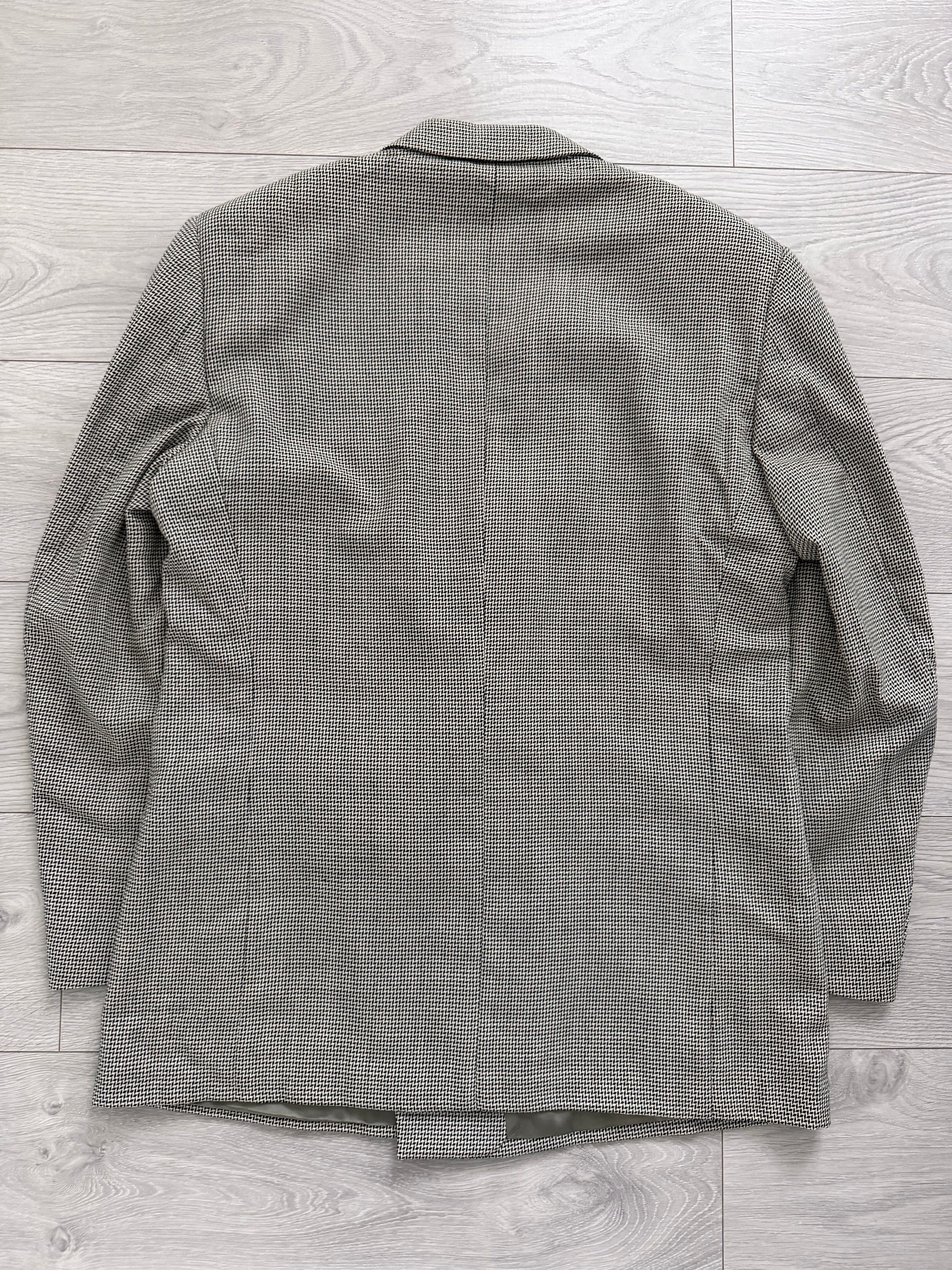 Versace 1990s Peaked Lapel Double Breasted Textured Wool Sport Jacket Blazer Grey - Size XL