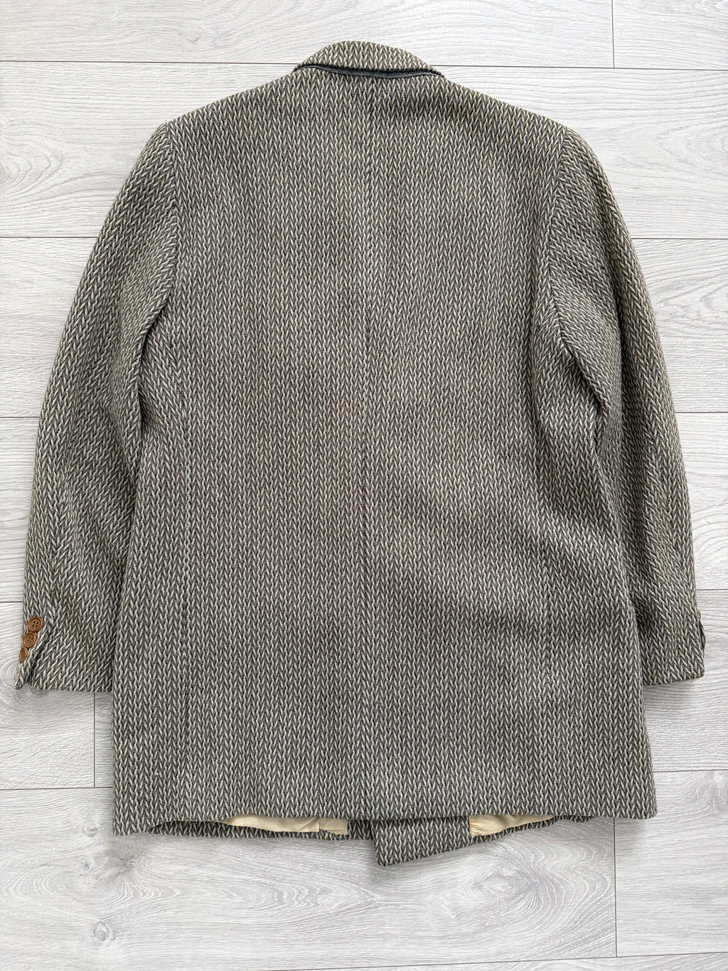 Giorgio Armani Black Label 1990s Peaked Lapel Double Breasted Textured Wool Sport Jacket Blazer - Size M